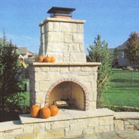 Mason-Lite outdoor fireplace