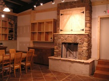 wine cellar fireplace