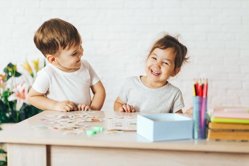 Children playing in class