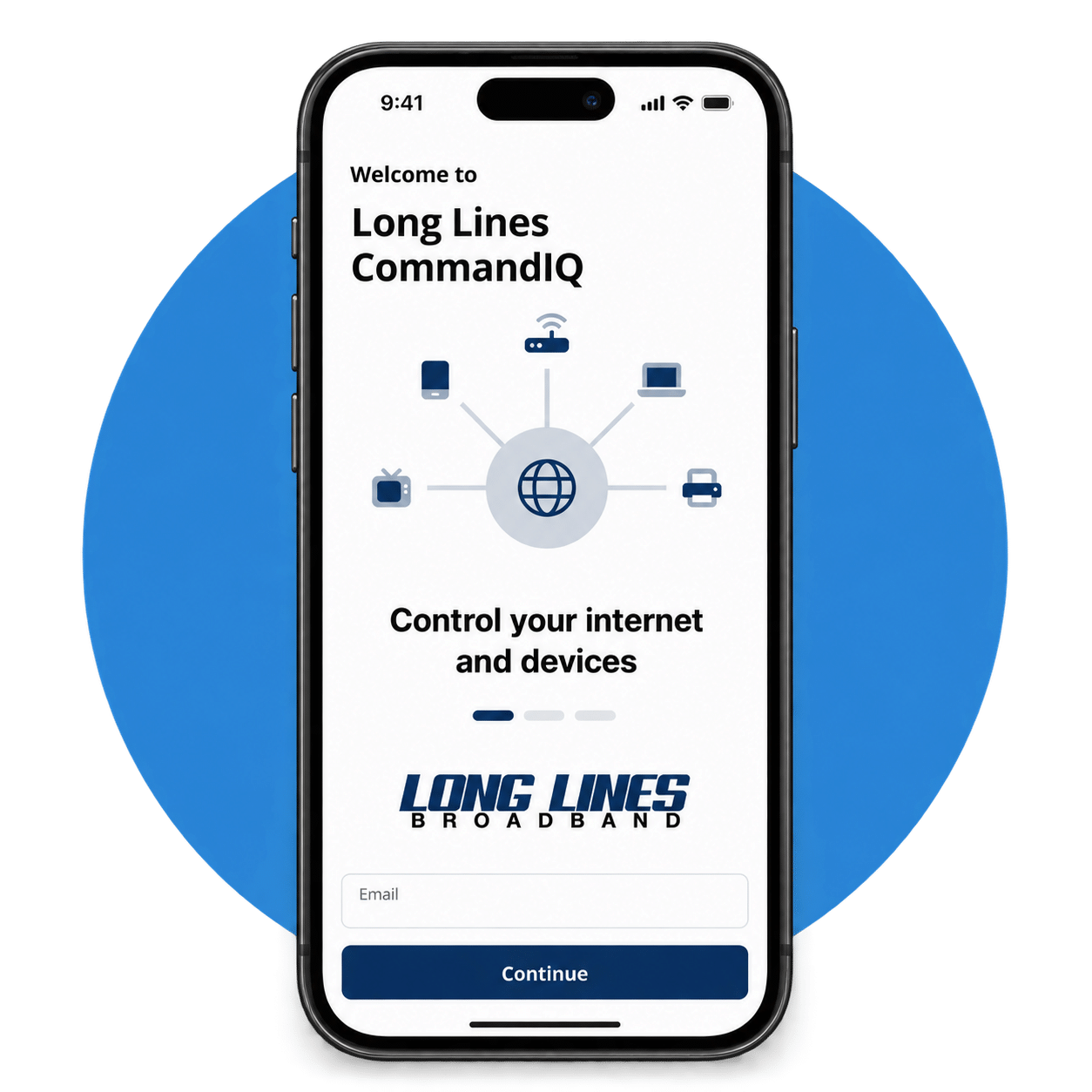 Long Lines CommandIQ app displayed on an iPhone
