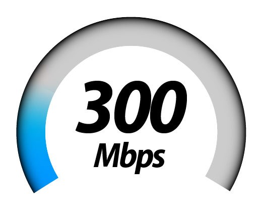 Internet speed guages v fade 300 Mbps
