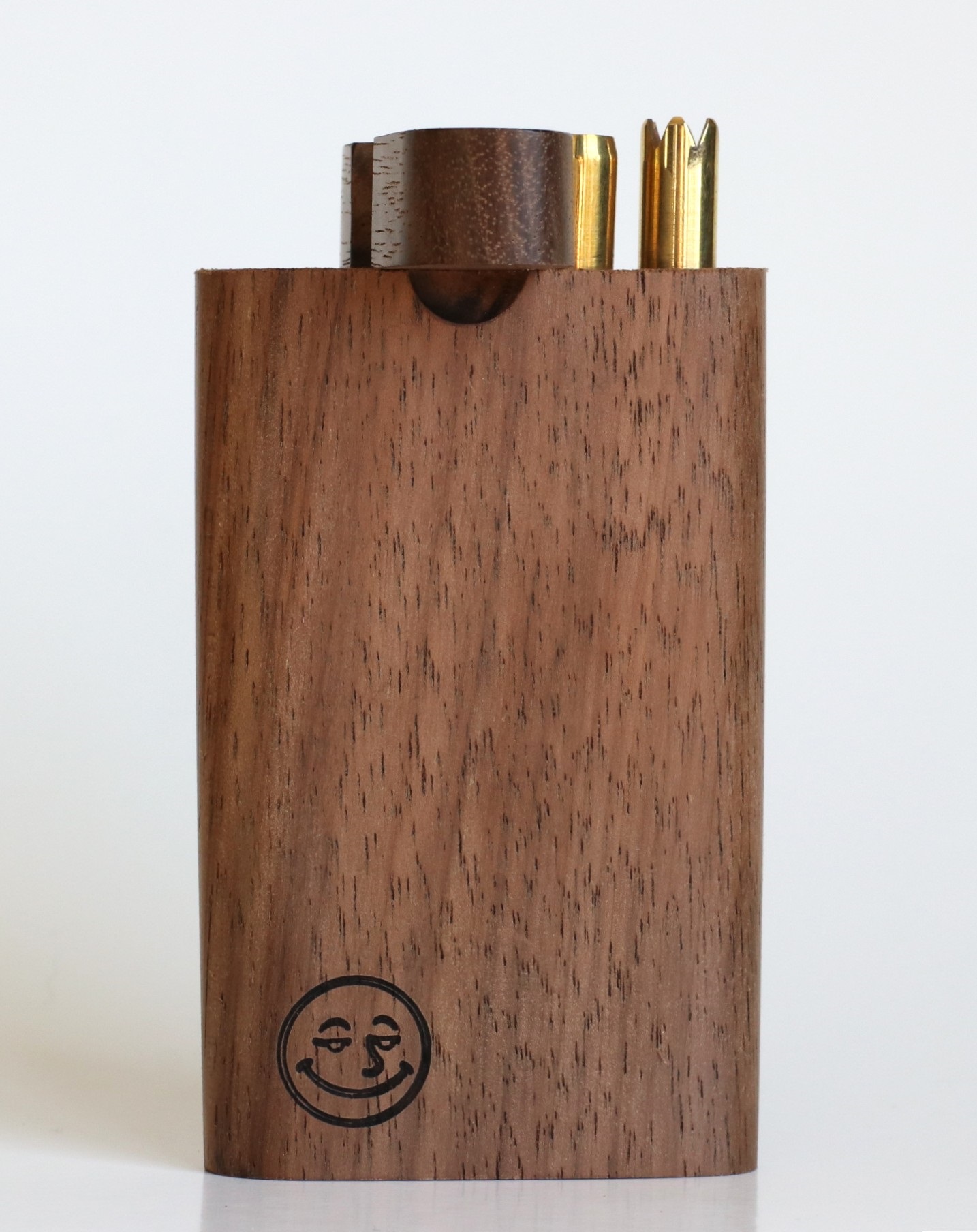 4" Walnut Double Hitter Dugout & Glass Pipe-American Crafted Dugout
