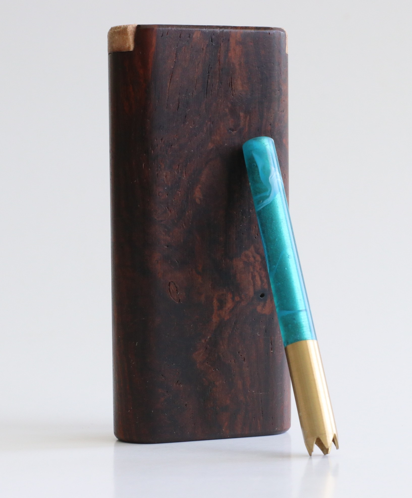 Cocobolo Slider Lid Dugout & One Hitter-Classy Handcrafted American Stash Box