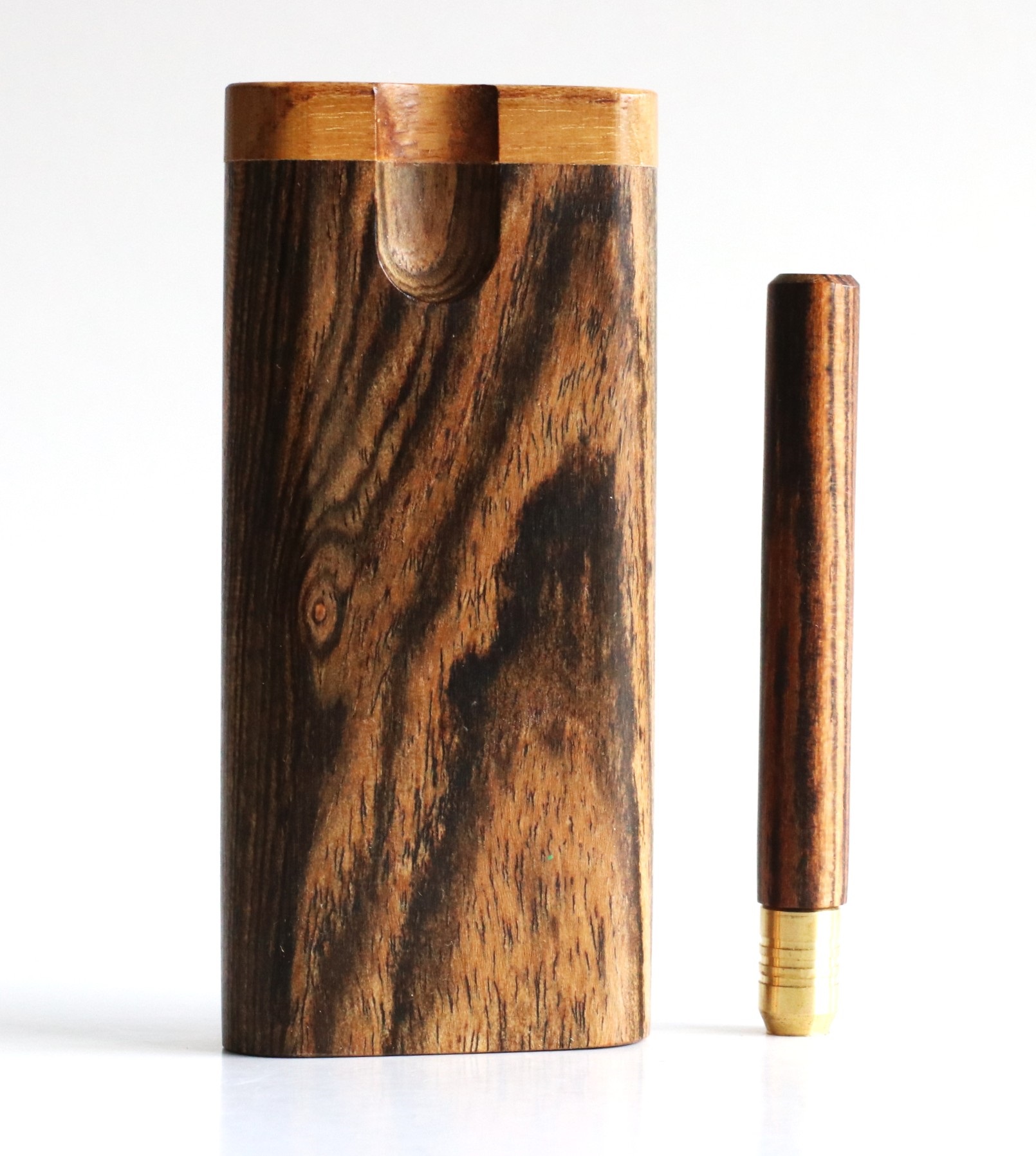 One of a Kind Bocote Swivel Lid Dugout & One Hitter Pipe