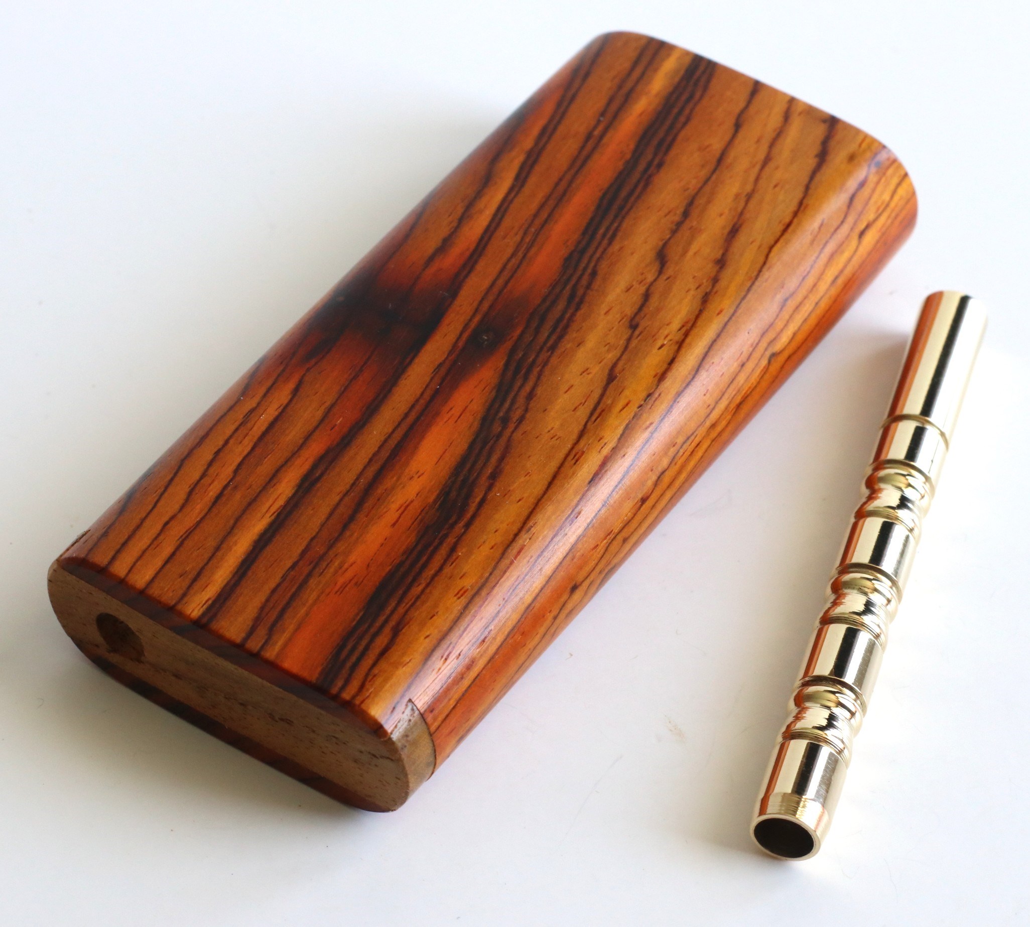 Cocobolo Slider Lid Dugout & One Hitter-Classy Handcrafted American Stash Box