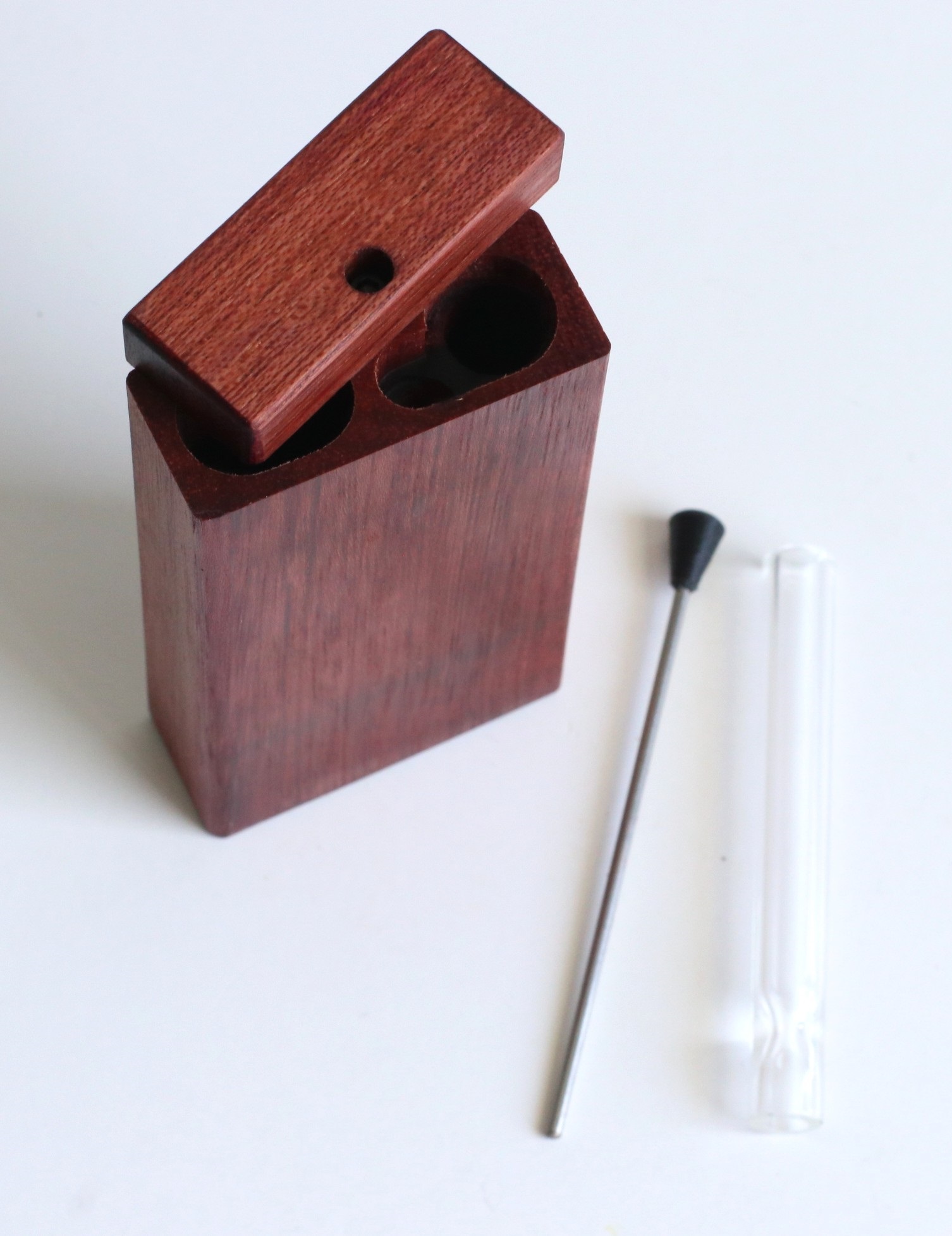 Purple Heart Wood Dugout-PRO420- Premium Stash Box with One Hitter & Stash Cleaner