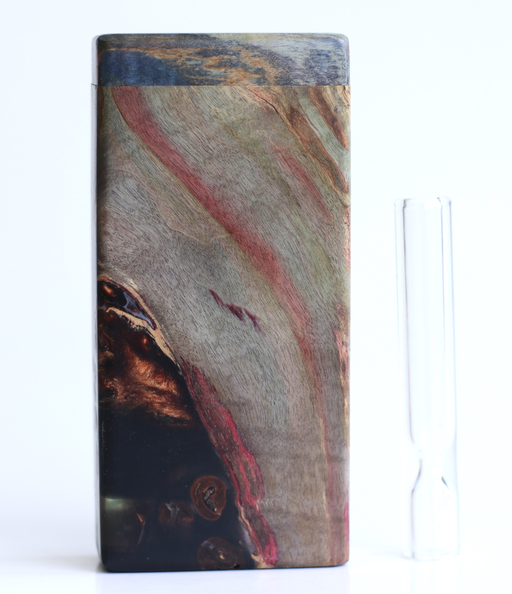 Galaxy Burl Futo Stash Box- Out of this World Wood Dugout- 4" Burled Wood- Best Quality
