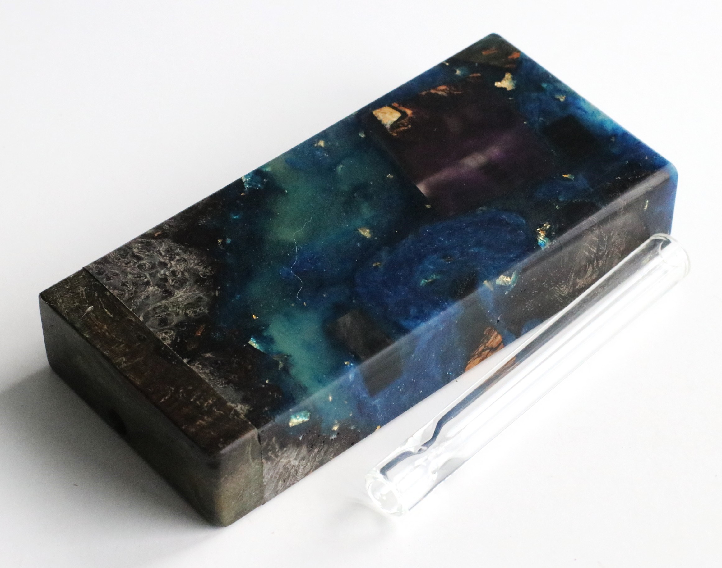 Galaxy Burl Futo Stash Box- Out of this World Wood Dugout- 4" Burled Wood- Best Quality