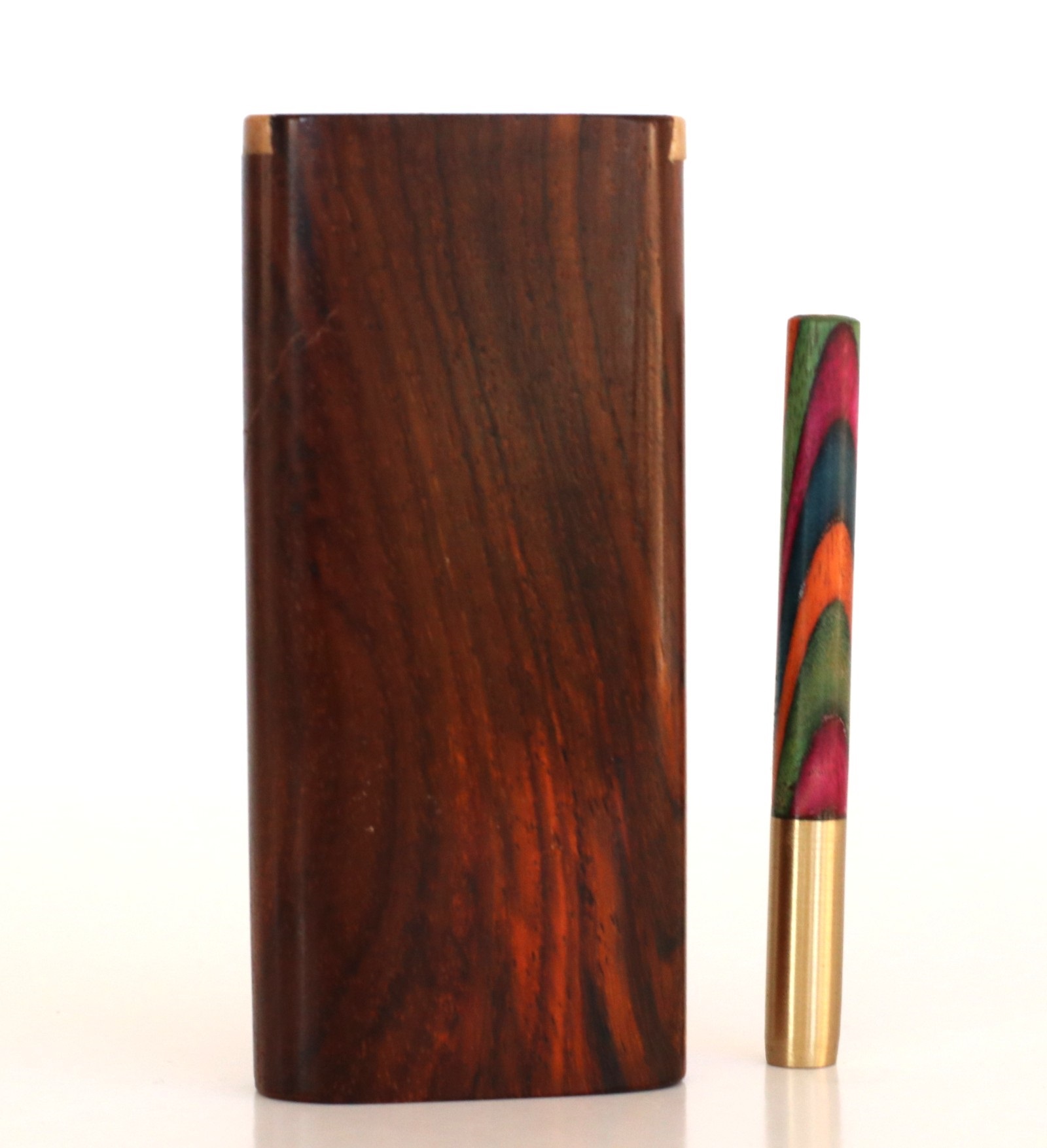 Cocobolo Slider Lid Dugout & One Hitter-Classy Handcrafted American Stash Box