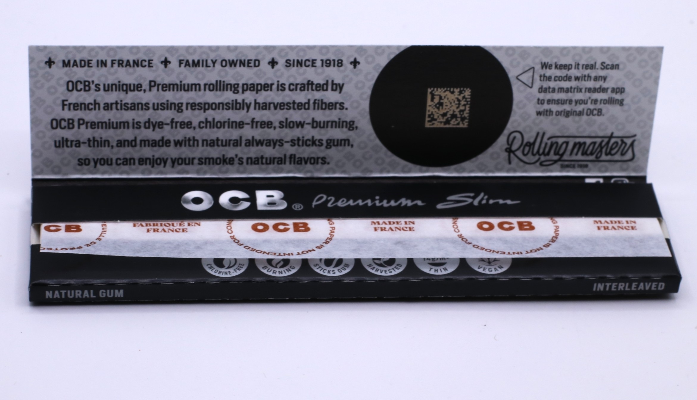 OCB Premium Slim King Size Rolling Papers-32 Leaf Pack