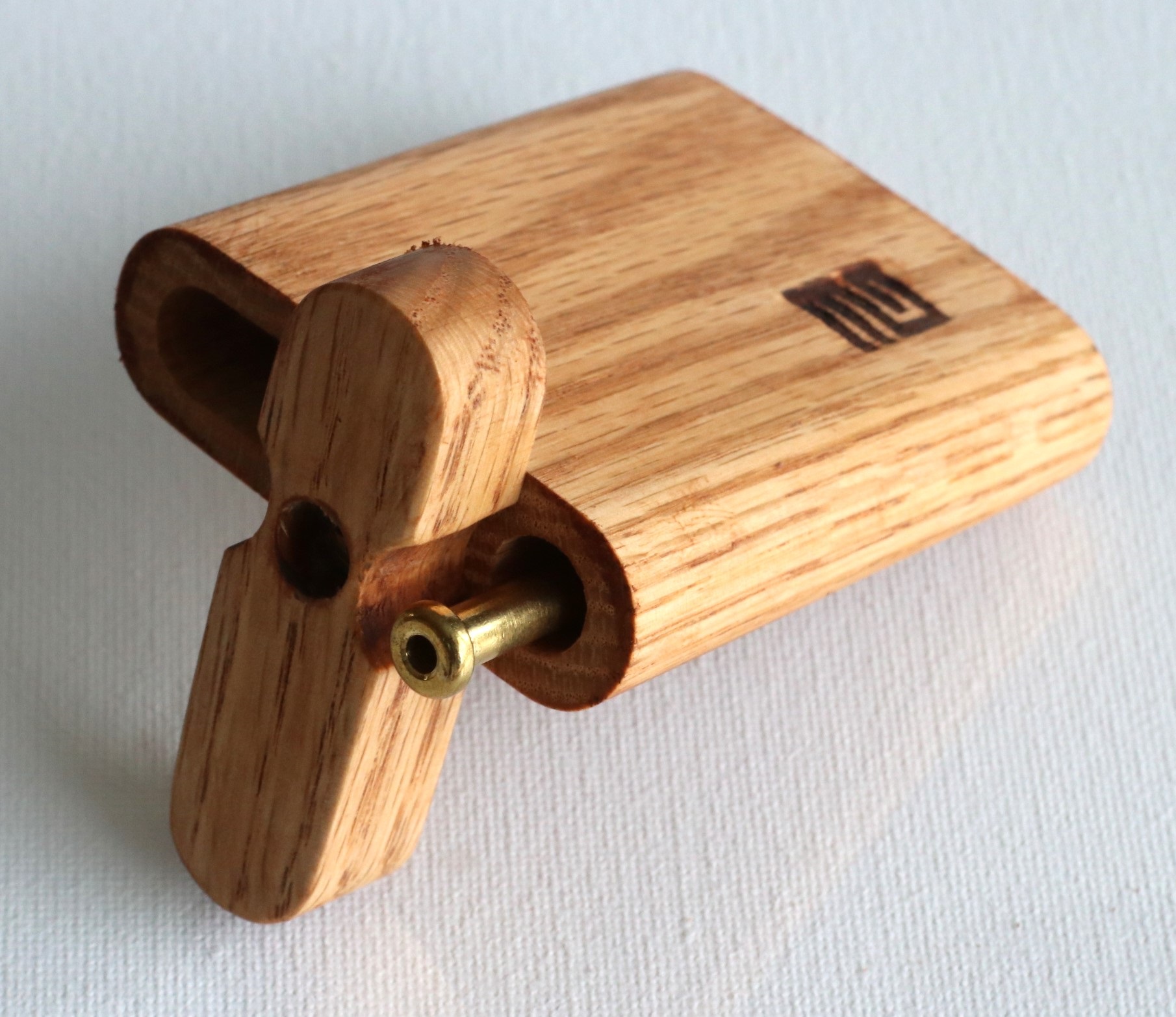 3" American Oak Wood Dugout & One Hitter Pipe-American Crafted Stash Box - Wood Dugout stash box