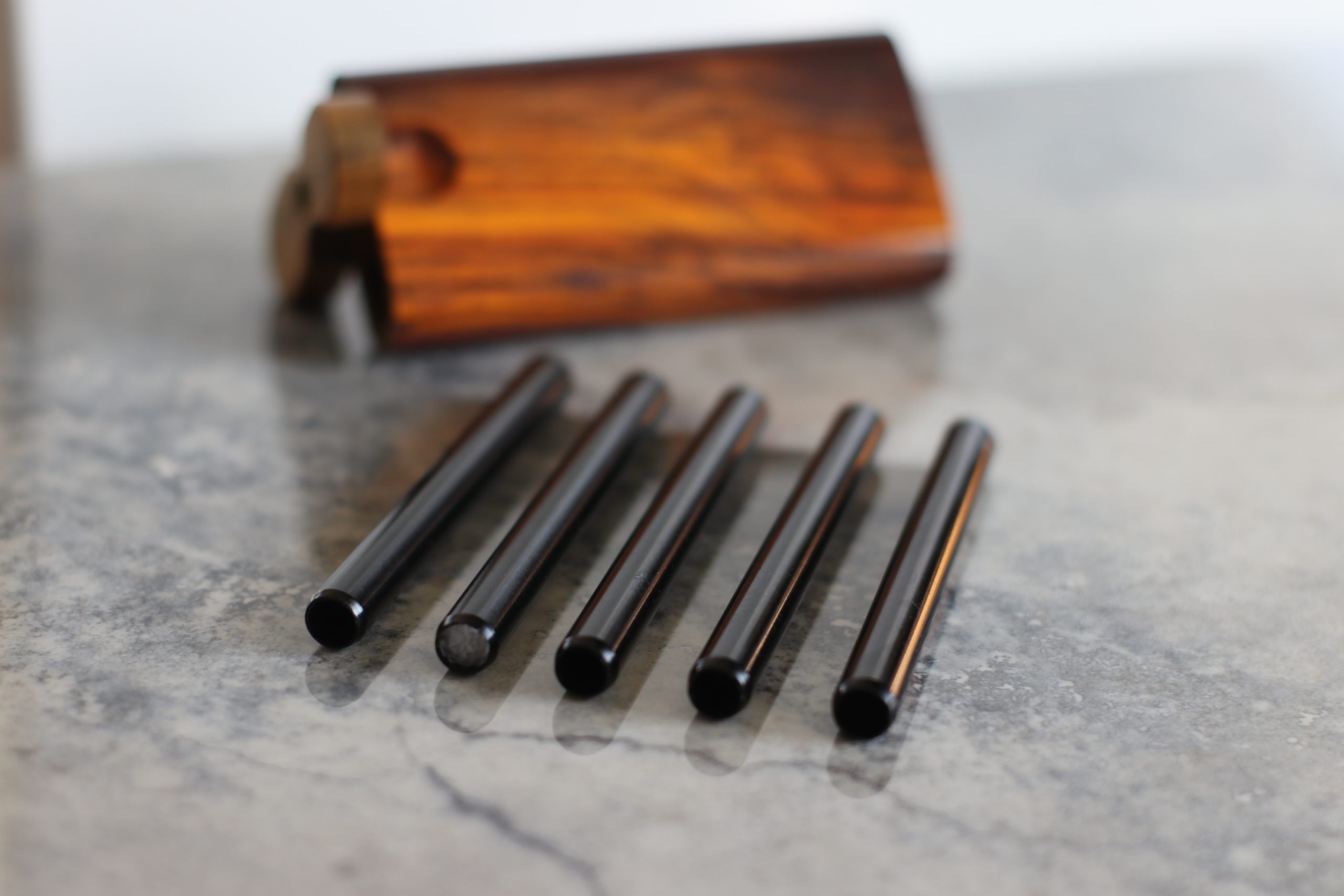 2" Straight Black One Hitter Pipes - Straight Black One Hitter Pipe