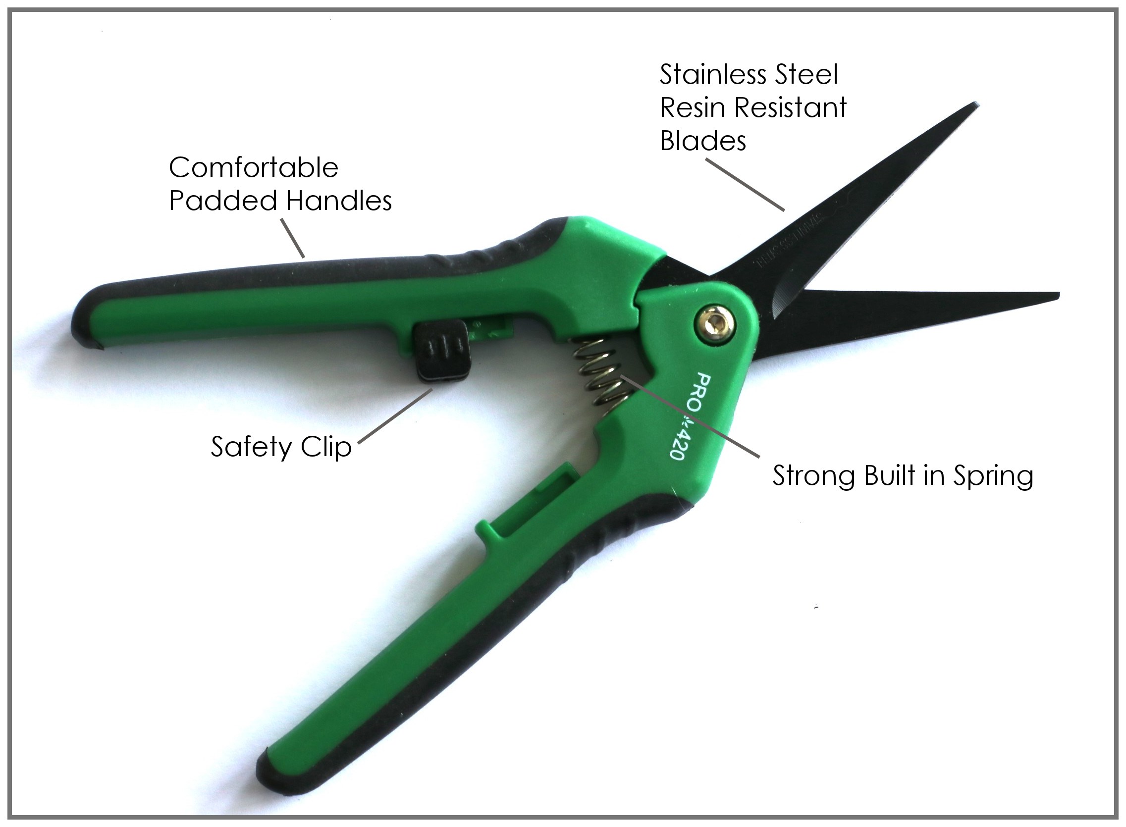 PRO 420 Spring Loaded Scissors- 2 Pack of Professional Trimming Scissors - Spring Loaded Scissors