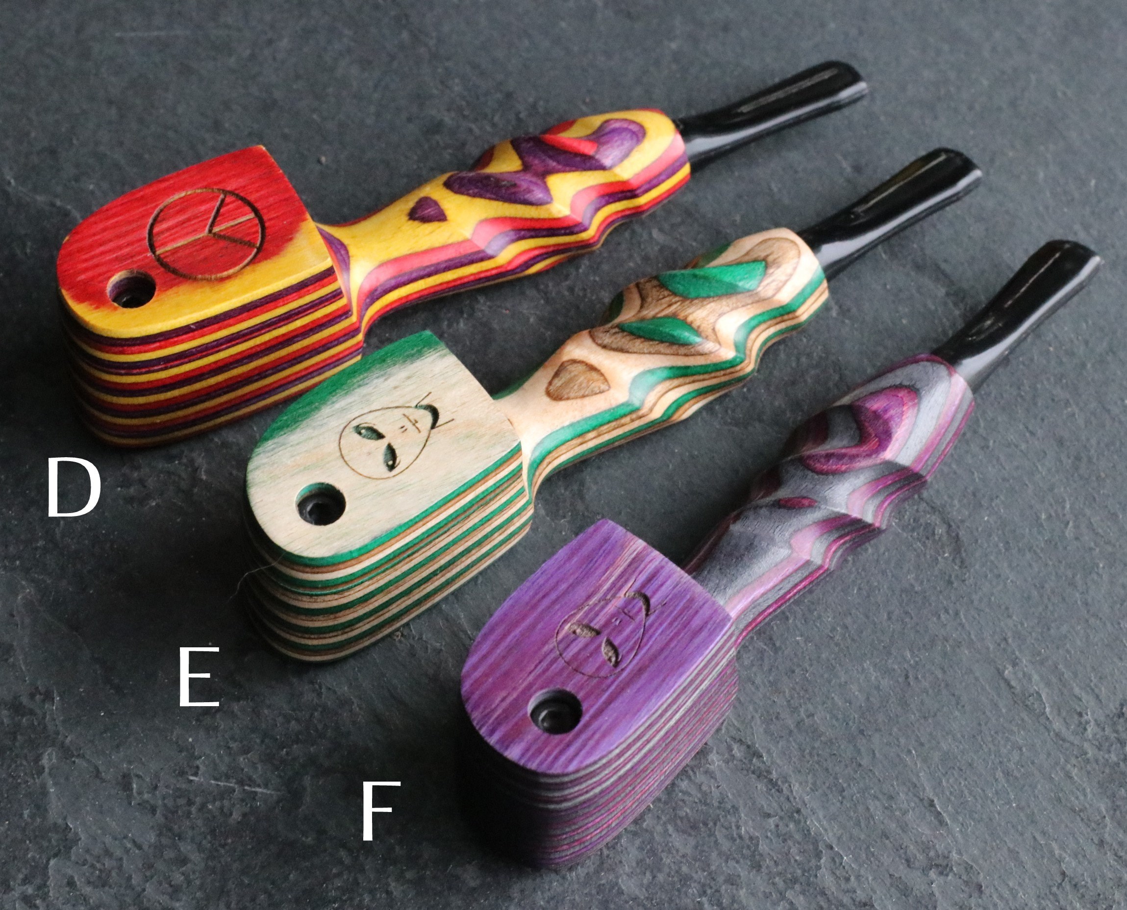 4.5" Swivel Lid Concert Pipe- LAS44-Handcrafted Wood Pipe with stem - Exotic Wood Pipes