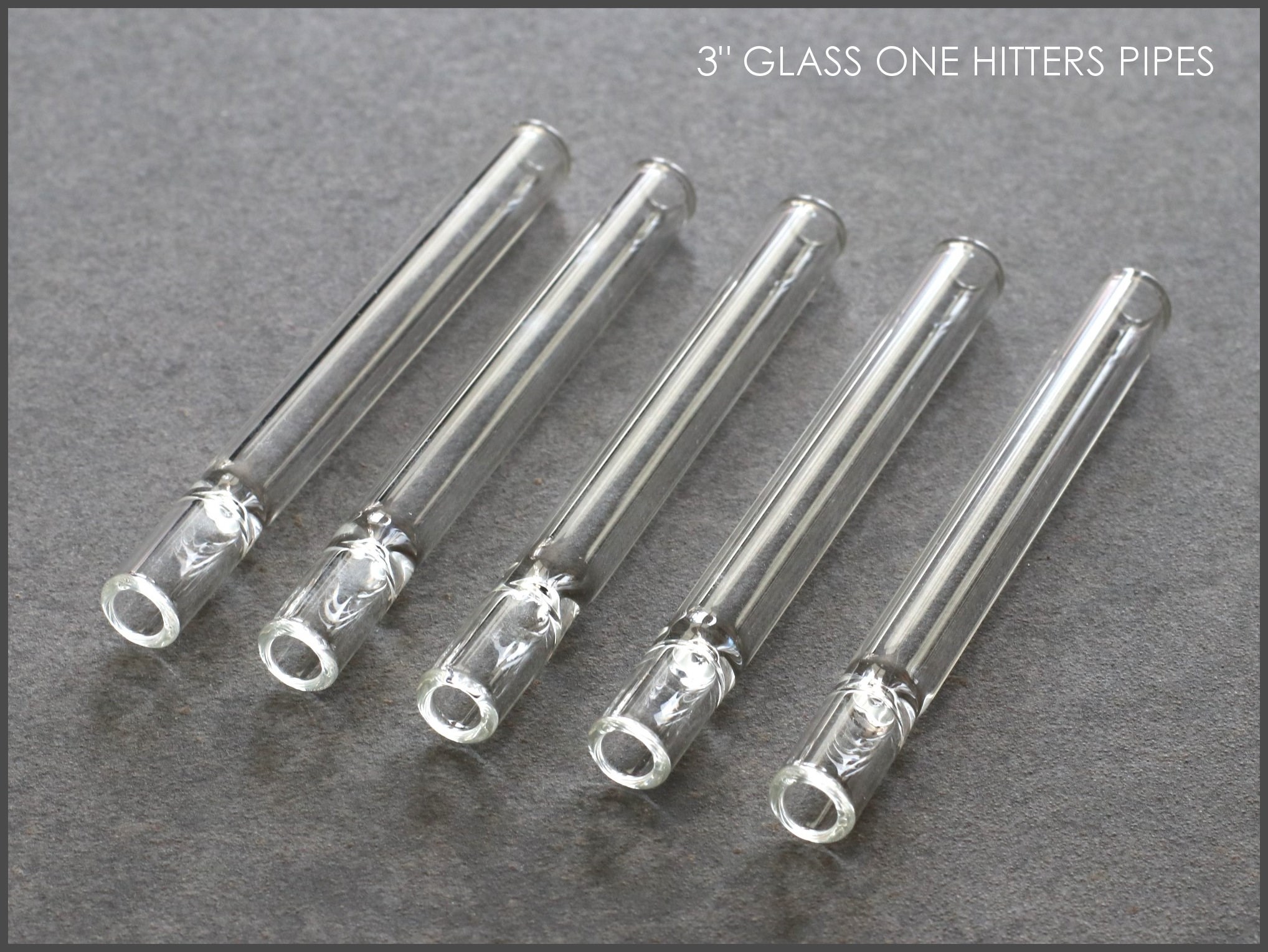 3" Glass One Hitters-8mm diameter-Wholesale Pricing - One Hitter Pipes for 4" Dugouts - 3' Glass One Hitters