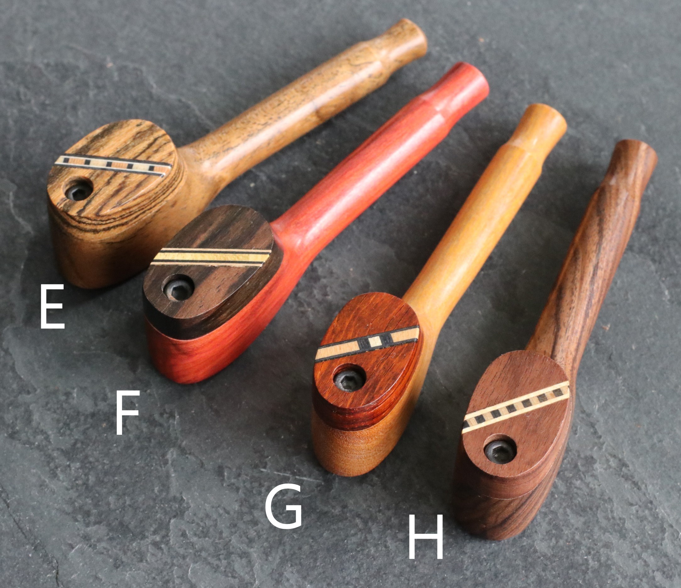 3.5" Exotic Wood Pipe- Z4 SWIVEL INLAY American Crafted Smoking Pipe