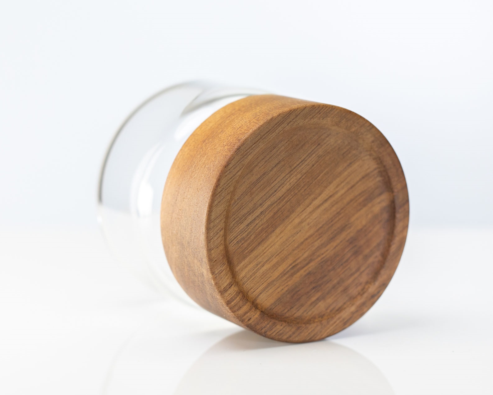 Glass Stash Jar with Bamboo Lid- Flat Top-Smell Proof Jar for Herbs & Spices