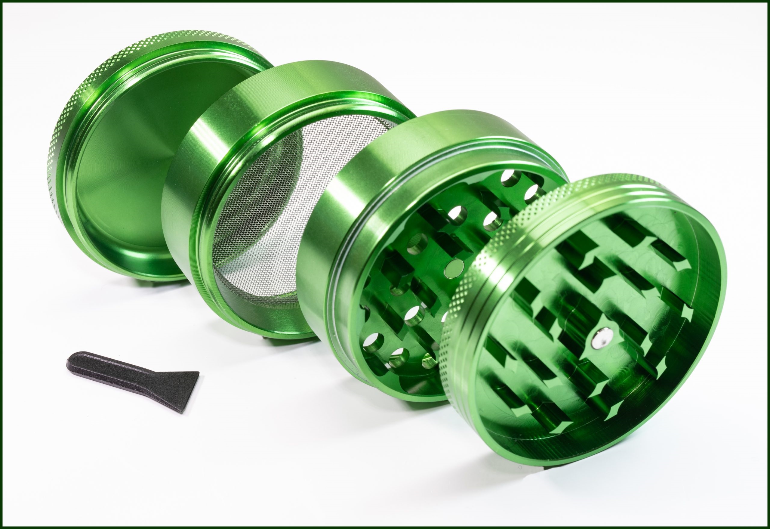 Green Herb Grinder- 2.5" 4 Piece Professional Grade herb Grinder