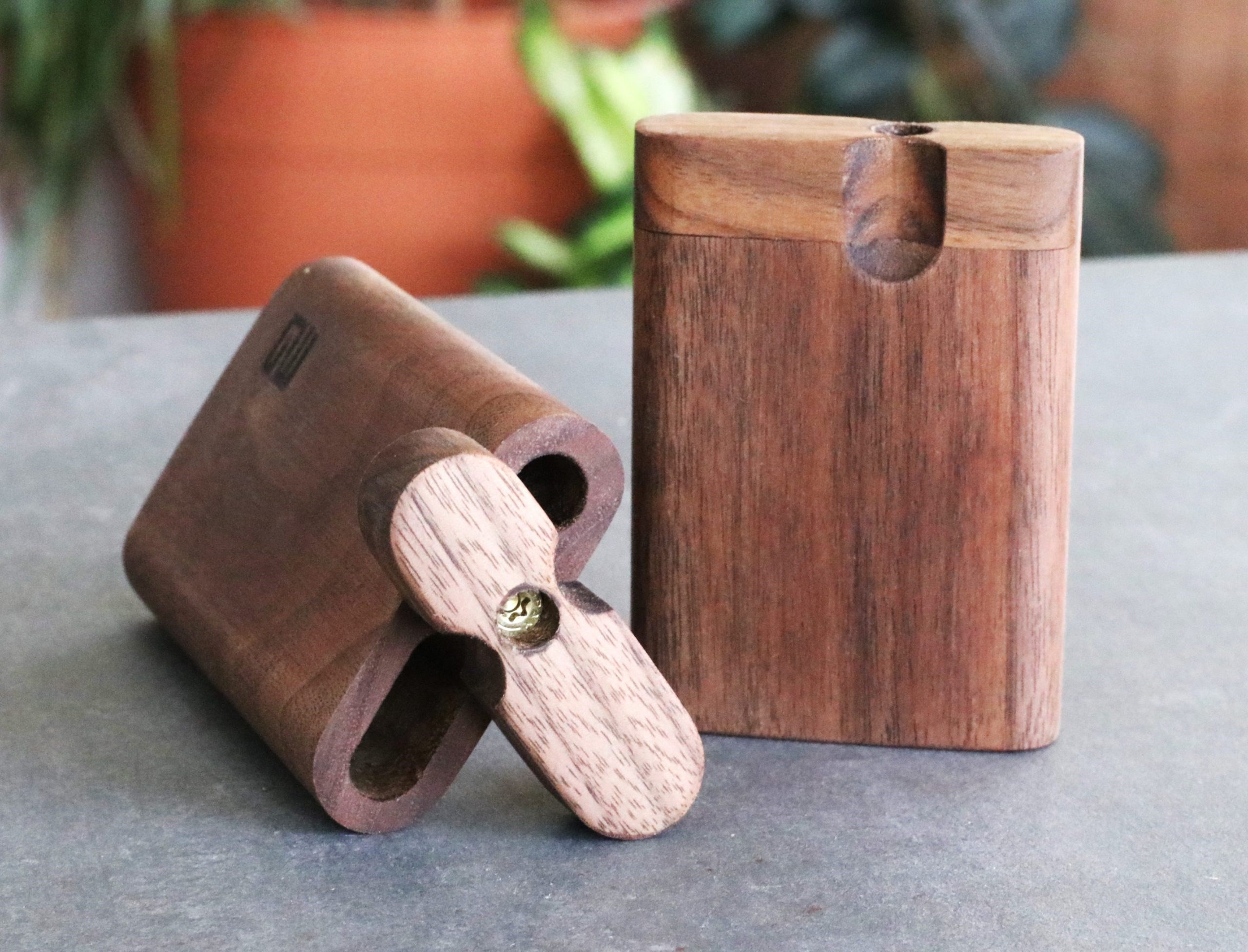 3G Walnut Dugouts with One Hitter Pipe- 3" & 4" Dugouts- American Crafted - Walnut Dugout