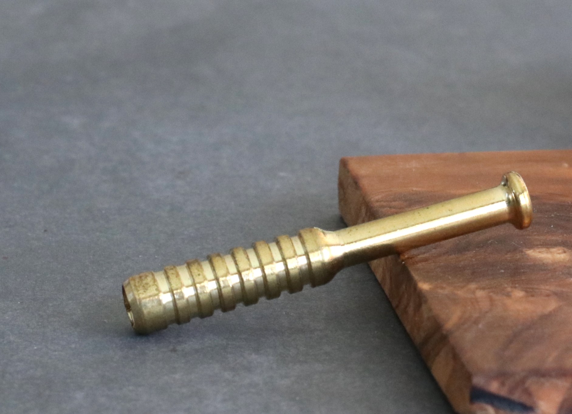 2" Brass One Hitter Pipe- The Original Ribbed Brass Bat for 3" Dugouts - Brass One Hitter Pipe