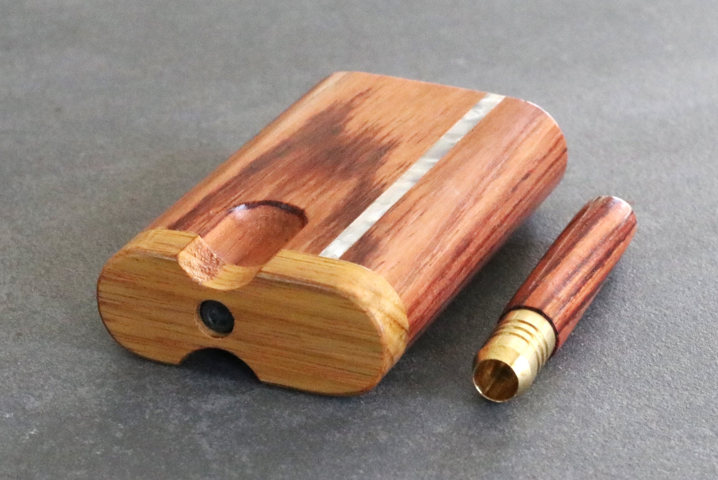 3" & 4" Honduras Wood w/Pearl Inlay- Swivel Dugouts and One Hitters - Honduras Pearl Inlay Dugouts