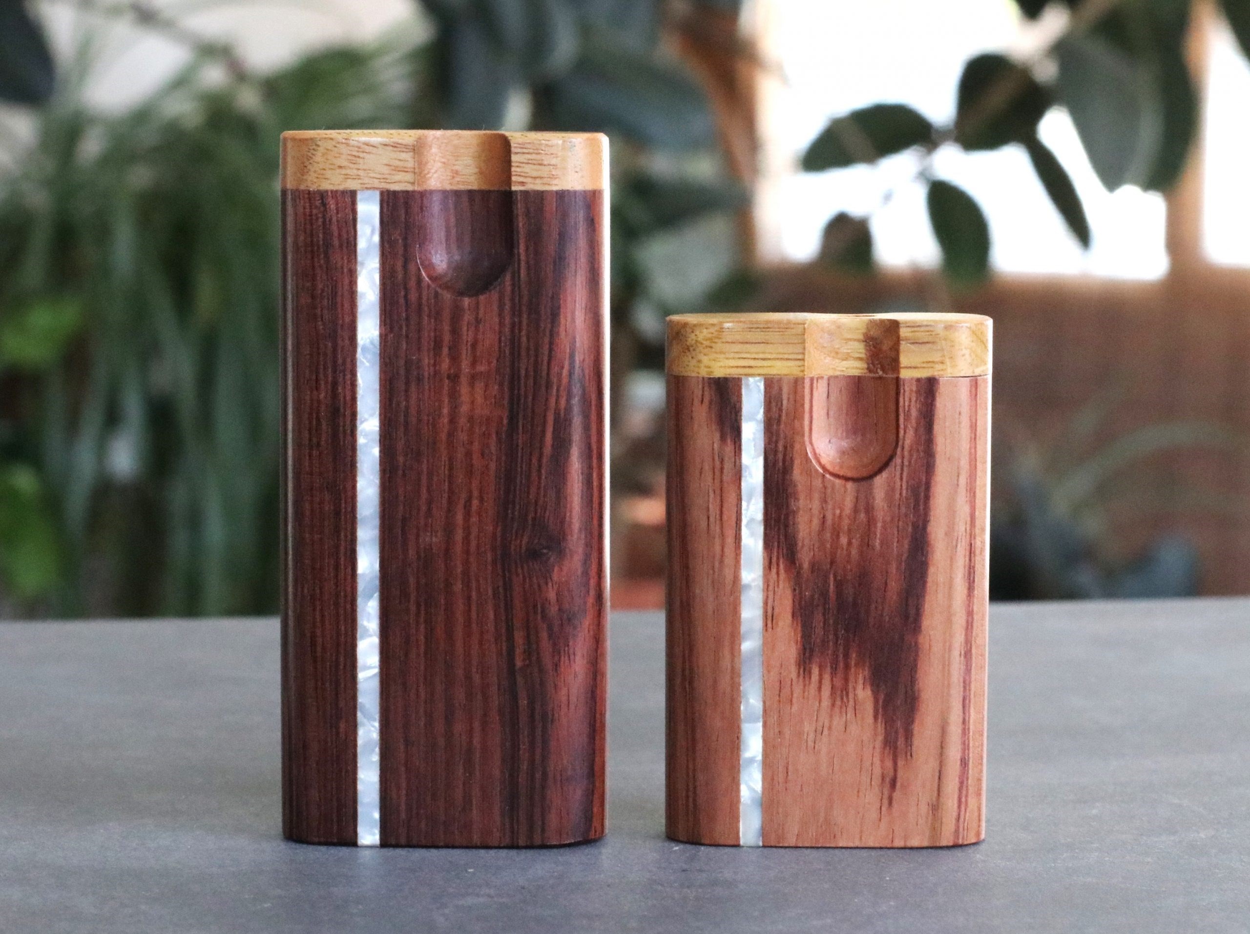 3" & 4" Honduras Wood w/Pearl Inlay- Swivel Dugouts and One Hitters - Honduras Pearl Inlay Dugouts