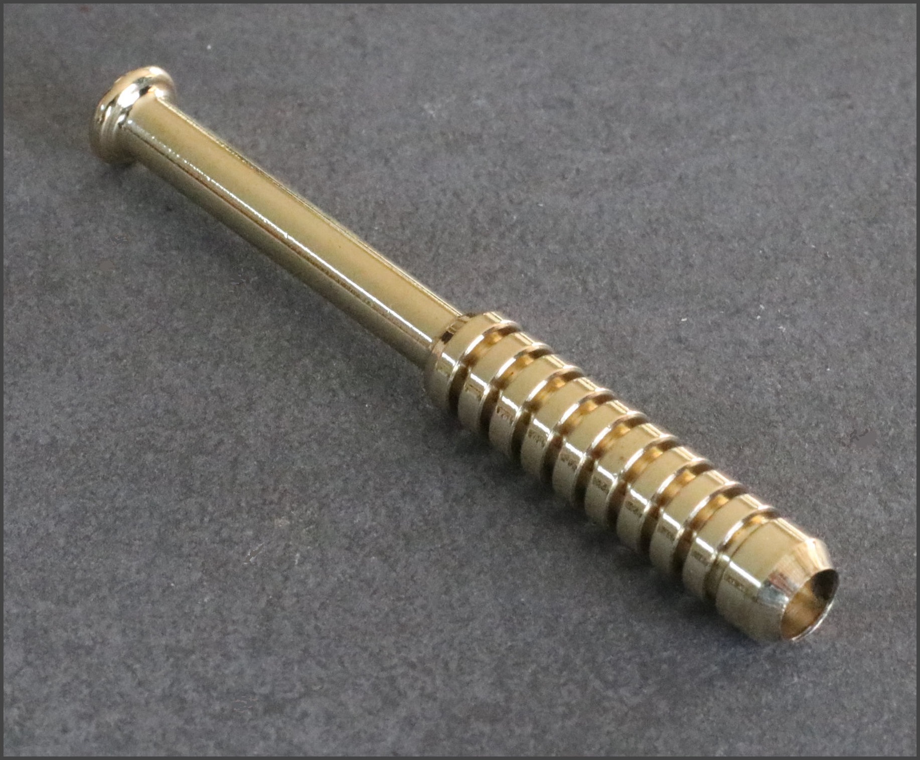 3" Brass One Hitter Pipe-Ribbed Old School Classic for 4" Dugouts - Brass One Hitter Pipes