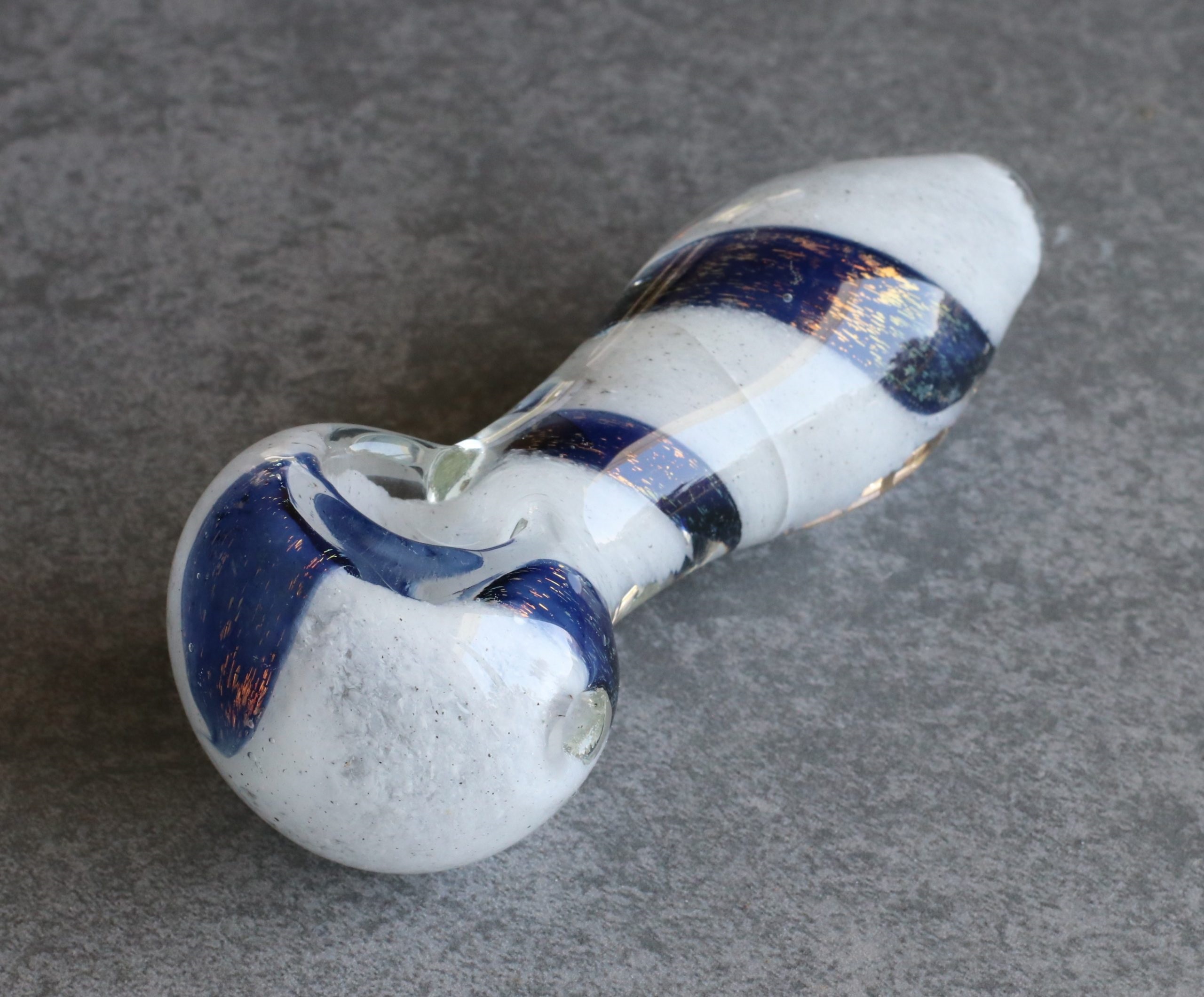 4" Glass Spoon Pipe- Spoon Bowl- Snow White- Quality handblown American Glass
