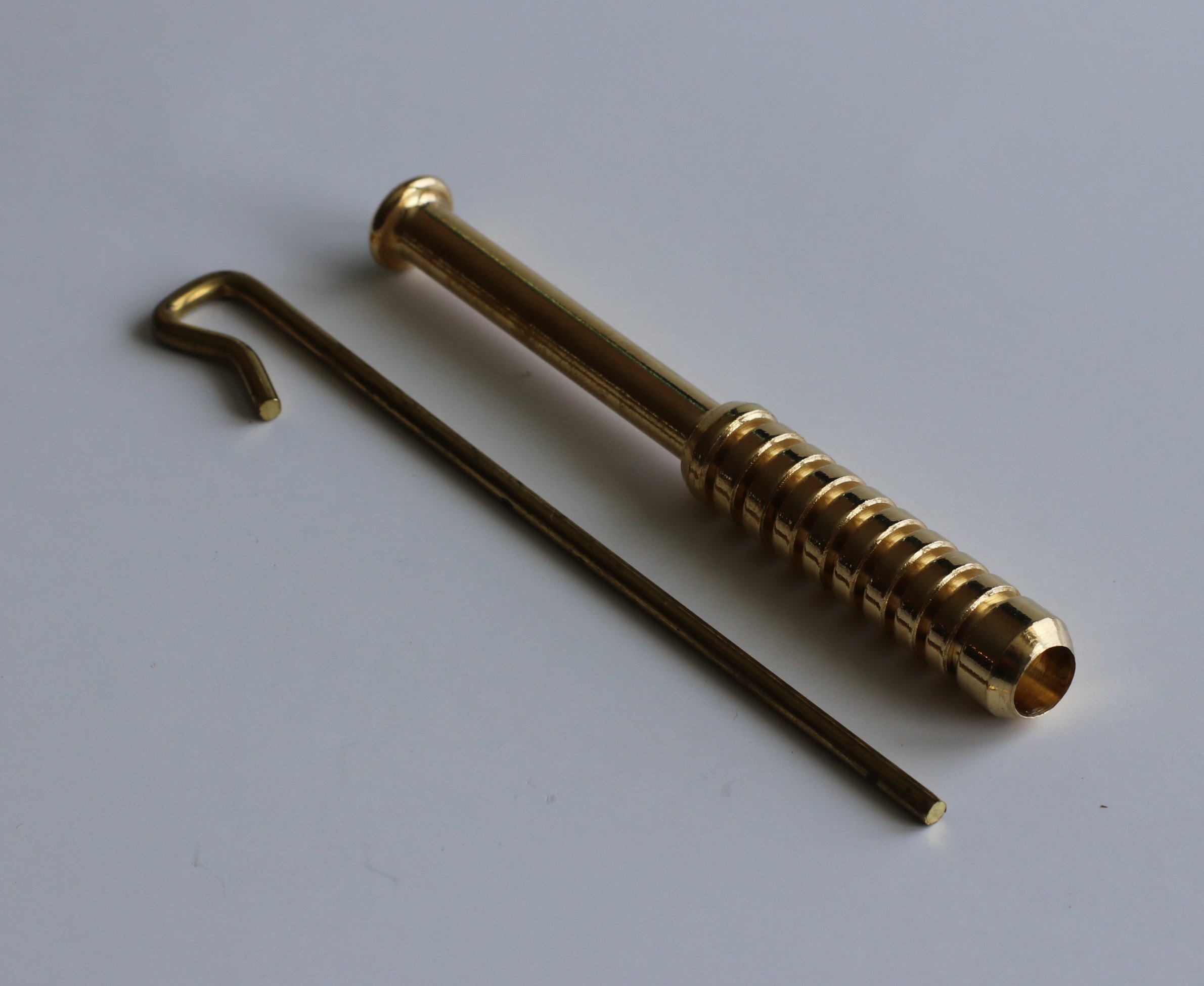 3.5" Brass Poker-Cleaning Tool for Dugouts & Pipes - Teak Slider Lid Dugout