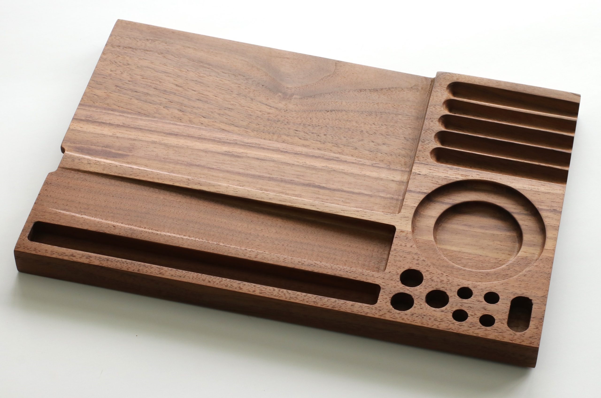Handcrafted Walnut Wood Rolling Tray-MODEL 2- Large Stylish Tray for smoker's