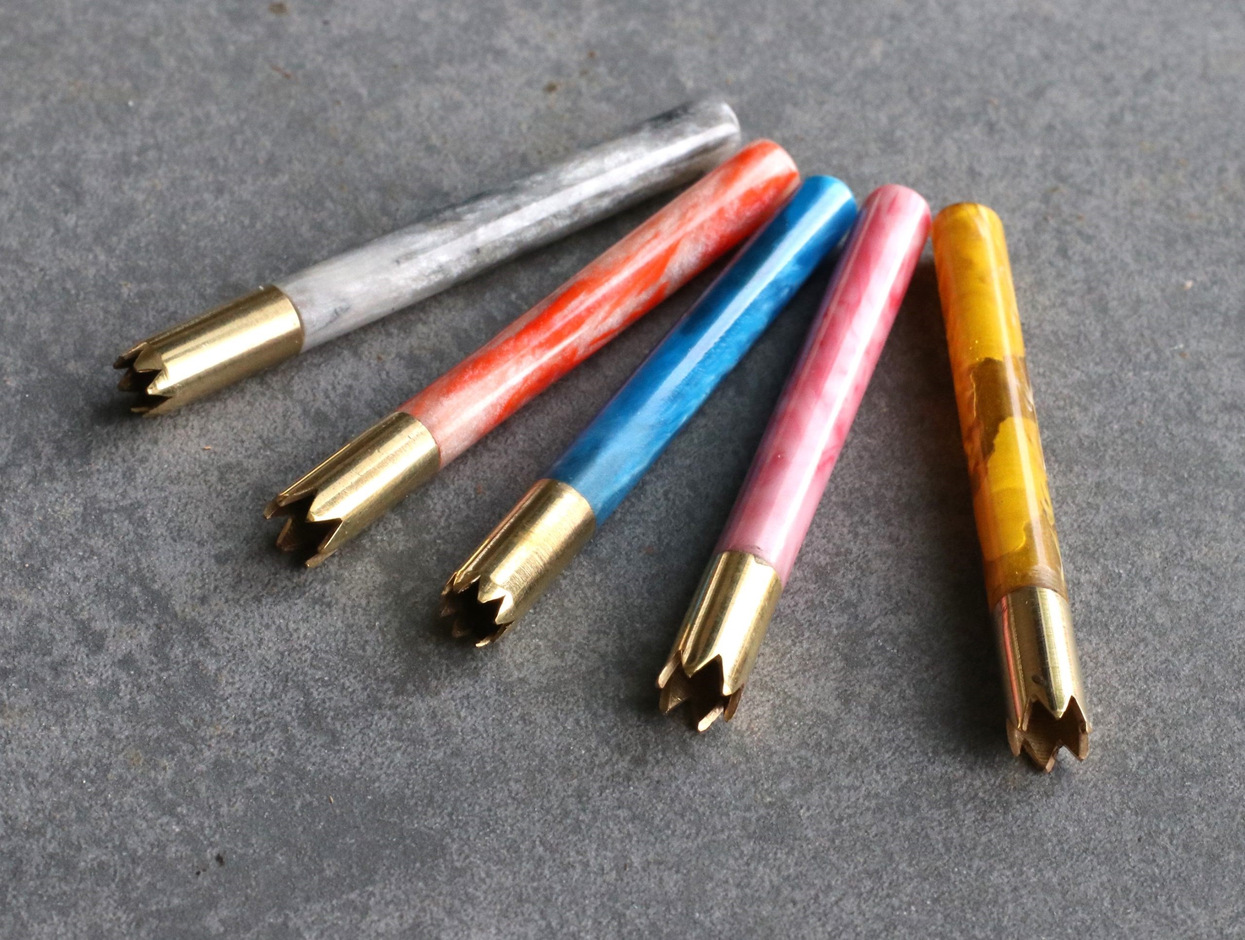 3" Grinder Tip Brass One Hitter -One Hitter Pipes for 4" Dugouts - Exotic Wood Long Smoking Pipe