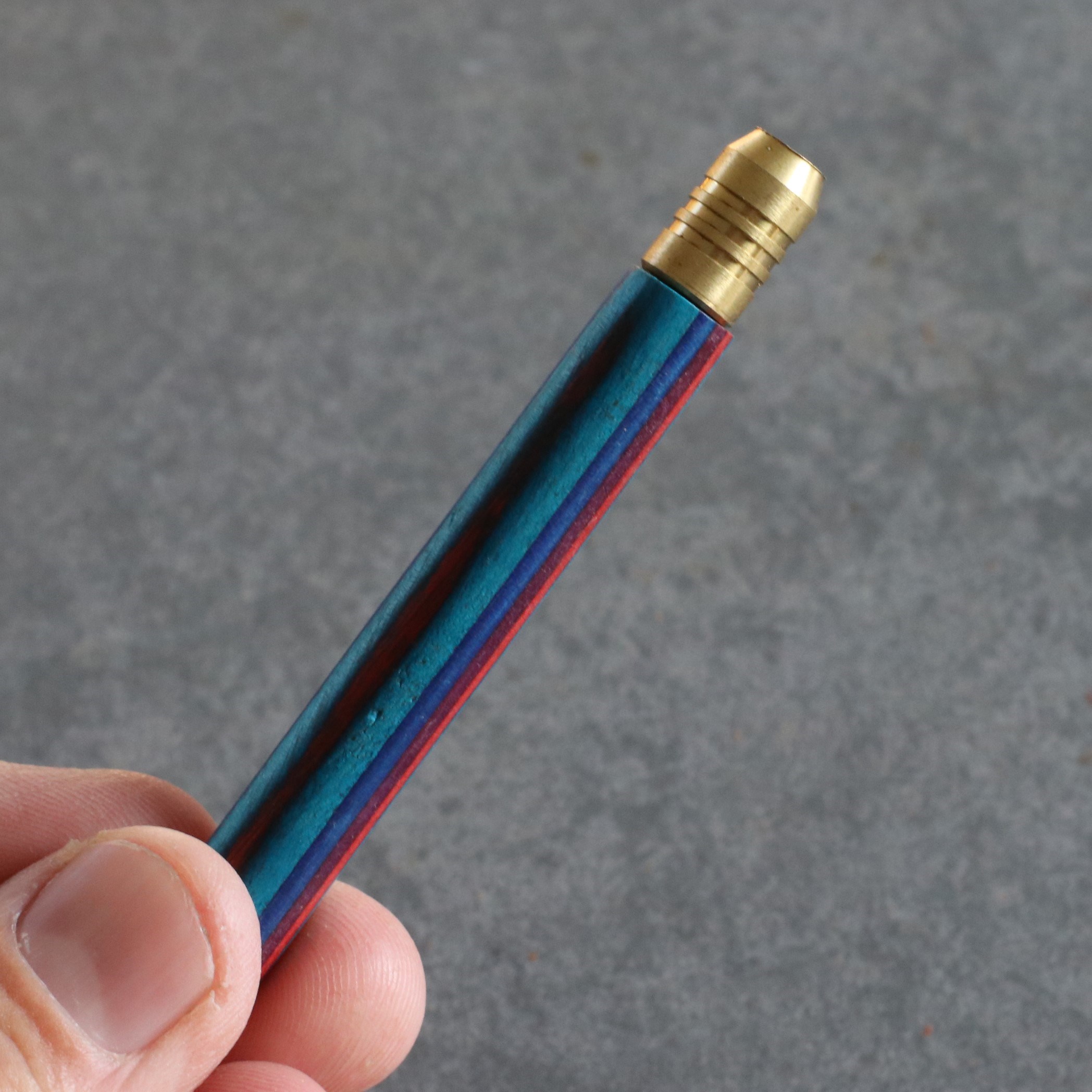 3" Colorful Rainbow Wood Pipes with Brass Bowl-Handcrafted Wood Smoking Pipes - 3' Colorful Rainbow & Brass Pipe