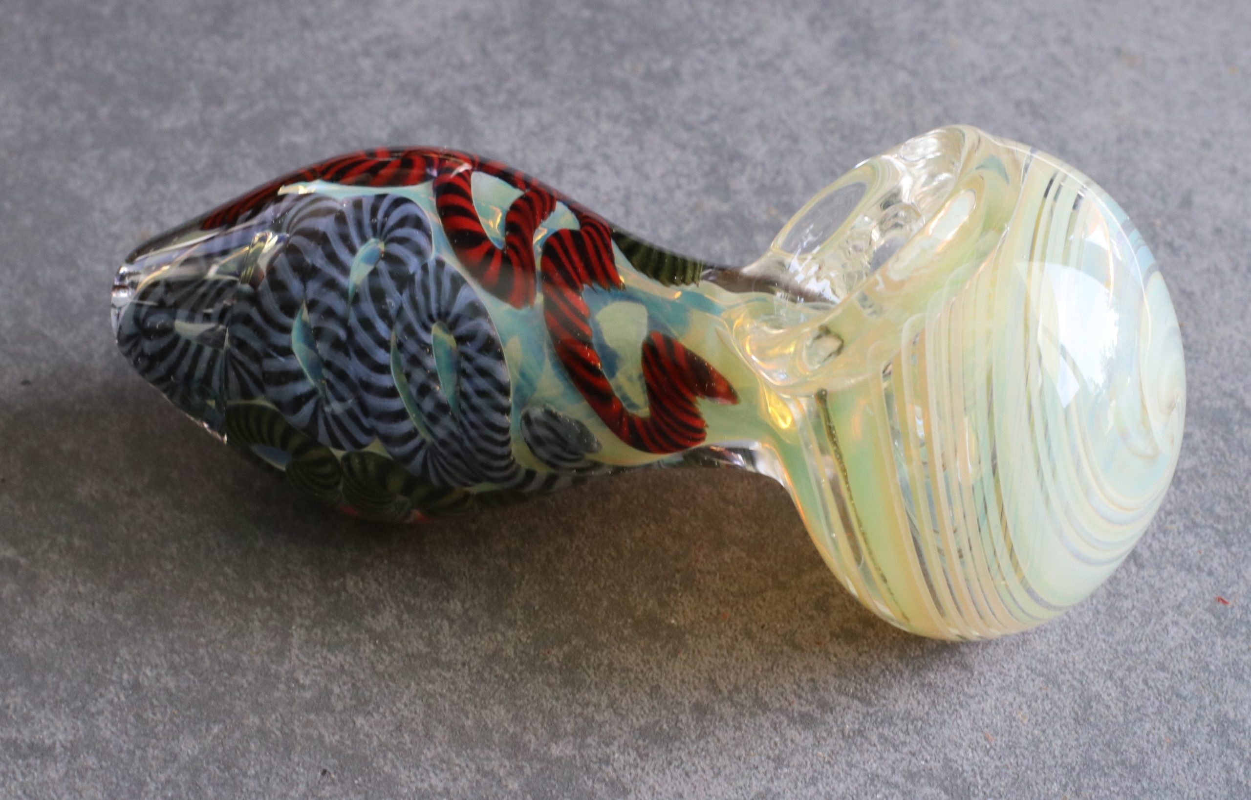 Glass Spoon Pipe-Sturdy Thick Hourglass Spoon Smoking pipe - Exotic Wood One Hitters