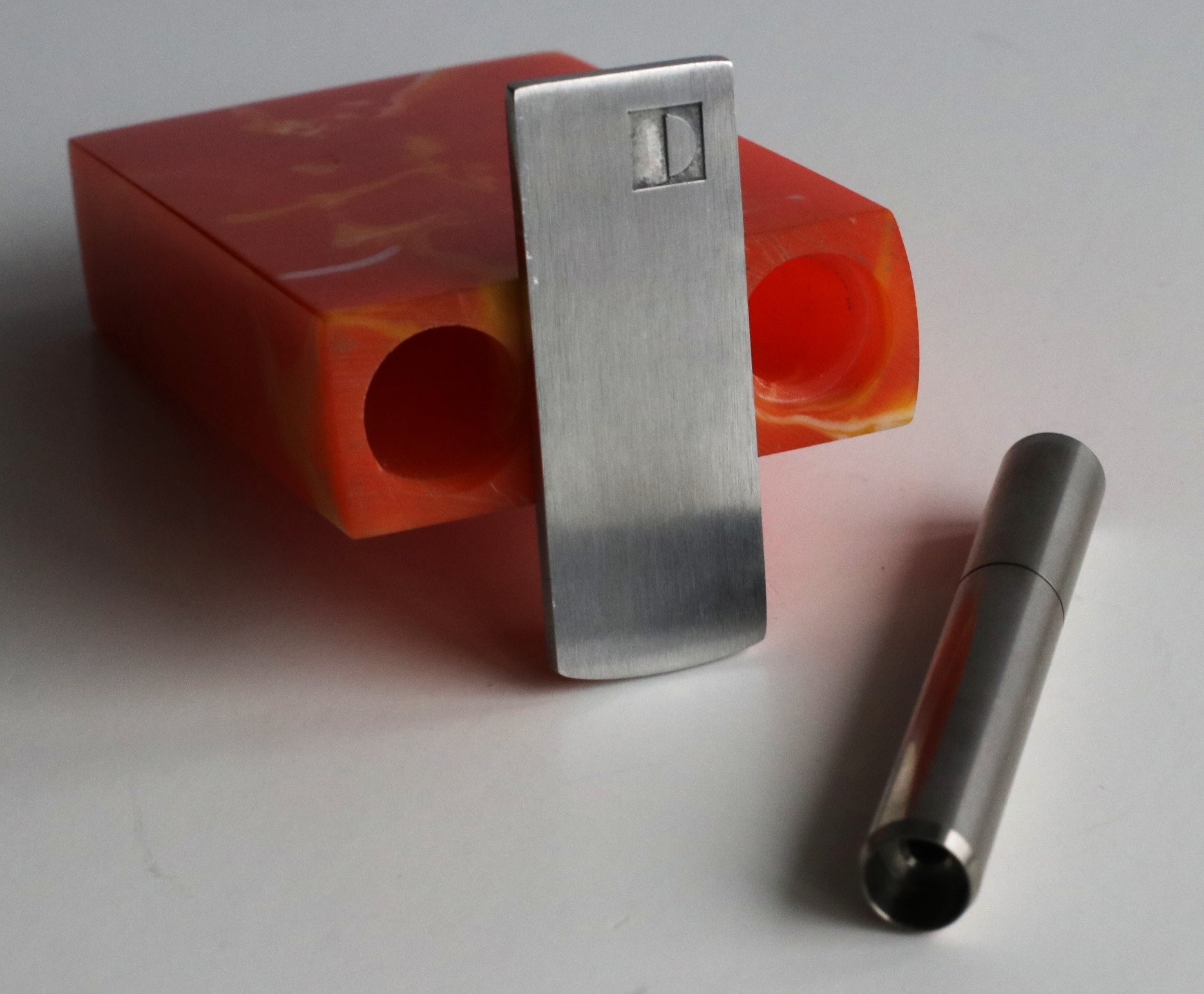 Ukiyohi Orange Dugout-Ultimate World Class Stash Box-One of a Kind Limited Edition Dugout - Ukiyohi Orange Resin Dugout