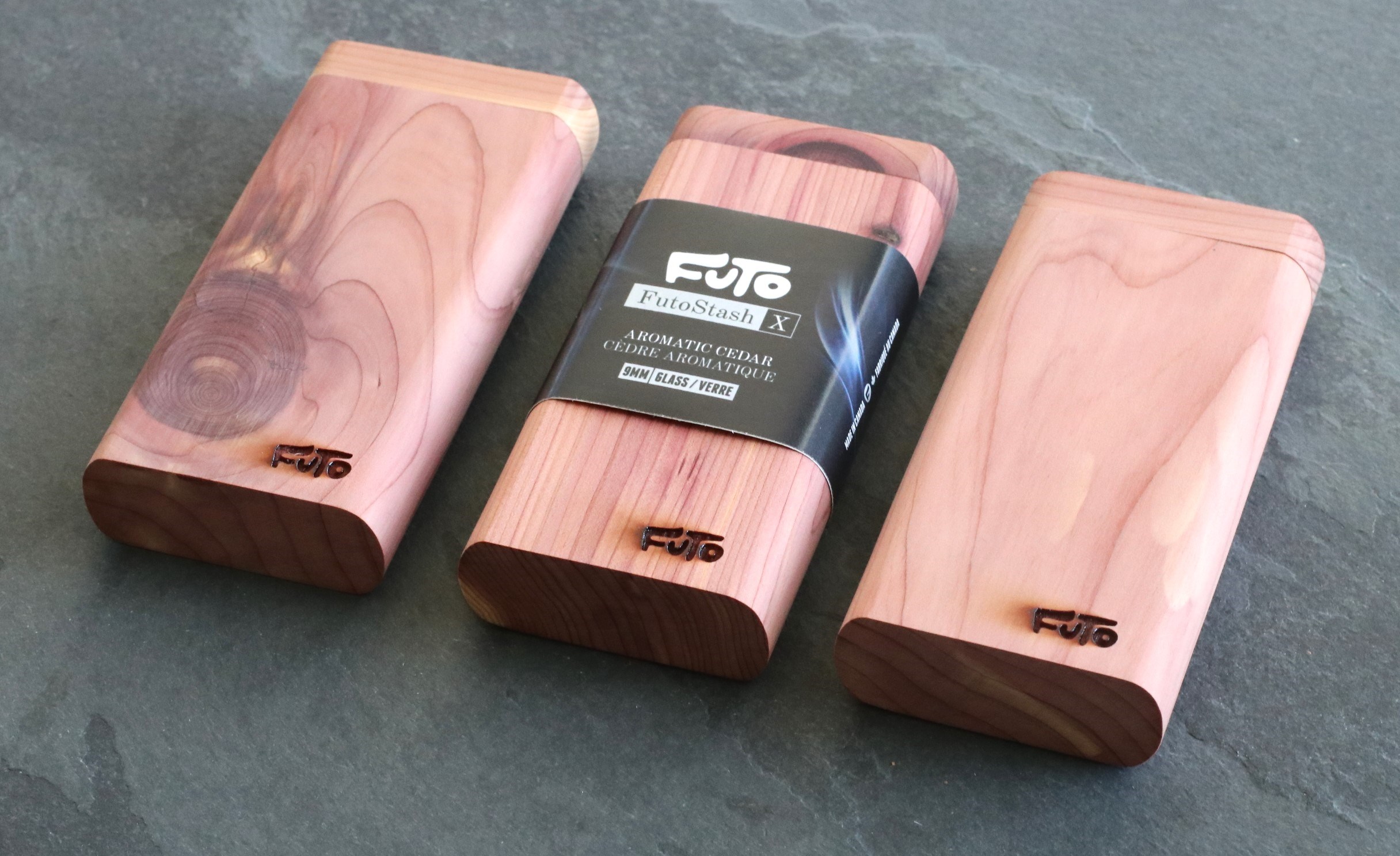 Cedar Wood Dugout- by Futo- Premium Stash Box with One Hitter & Stash Cleaner