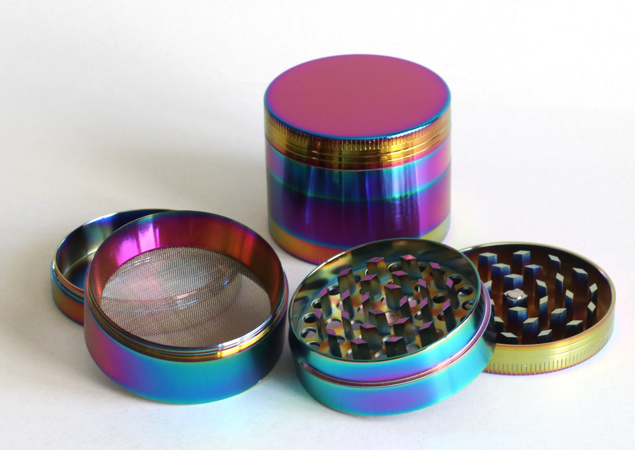 Rainbow Gift Pack- 2" Rainbow Grinder & 3" Rainbow Mango Brass One Hitter- Perfect Combo- Class Act-Colorful Gift - Rainbow Herb Grinder