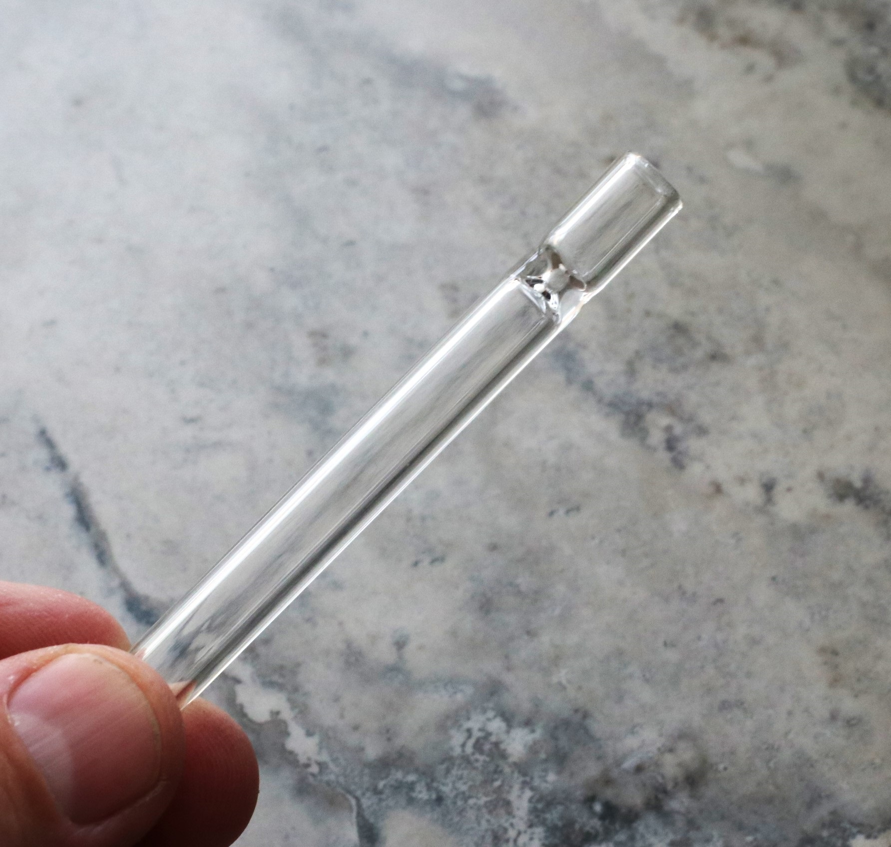 3" Glass One Hitter Pipe-8mm Diameter-Fits most 4" dugouts - Glass One hitter Pipes