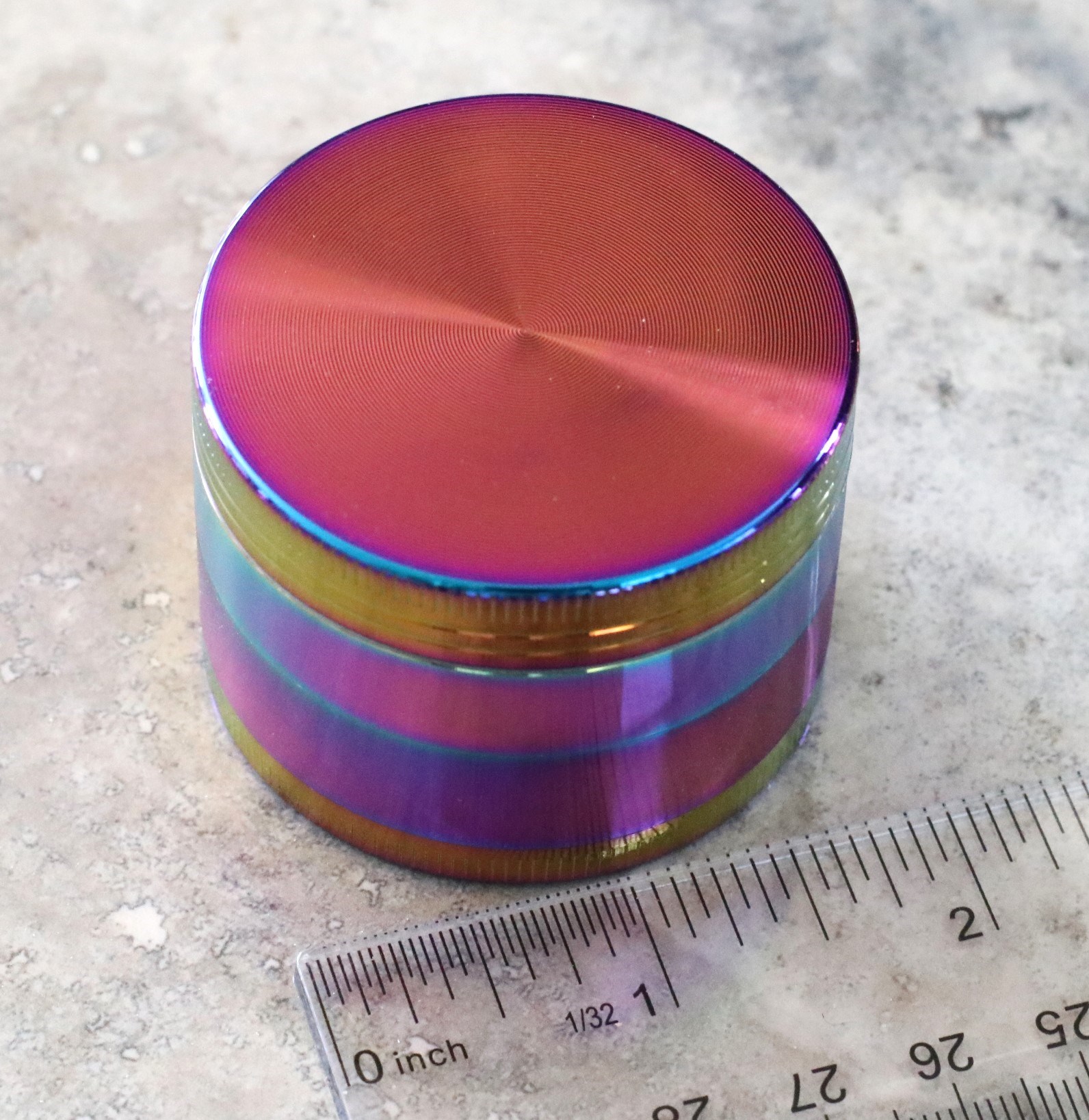 2" Rainbow Herb Grinder- 4 Part Metal Grinder for Dried Herbs