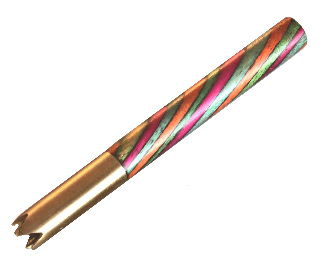 3" Brass One Hitter Pipes-Rainbow Mango - 3' Rainbow Mango Grinder Tip Pipe