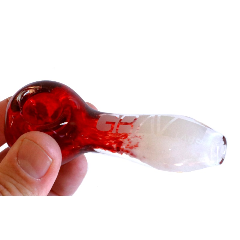 4" Grav Labs Spoon Pipe 100mm Ruby - Glass Spoon Pipe