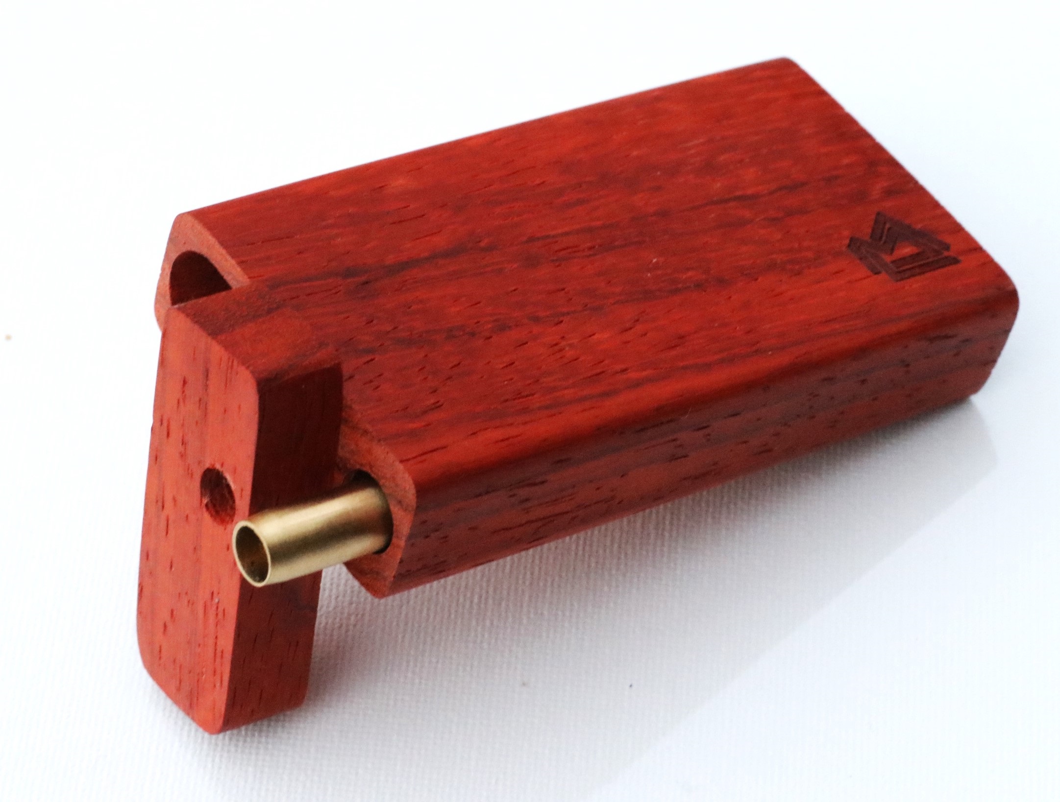 4" Padauk Wood Dugout & One Hitter Pipe - Handcrafted Wood Dugout One Hitter
