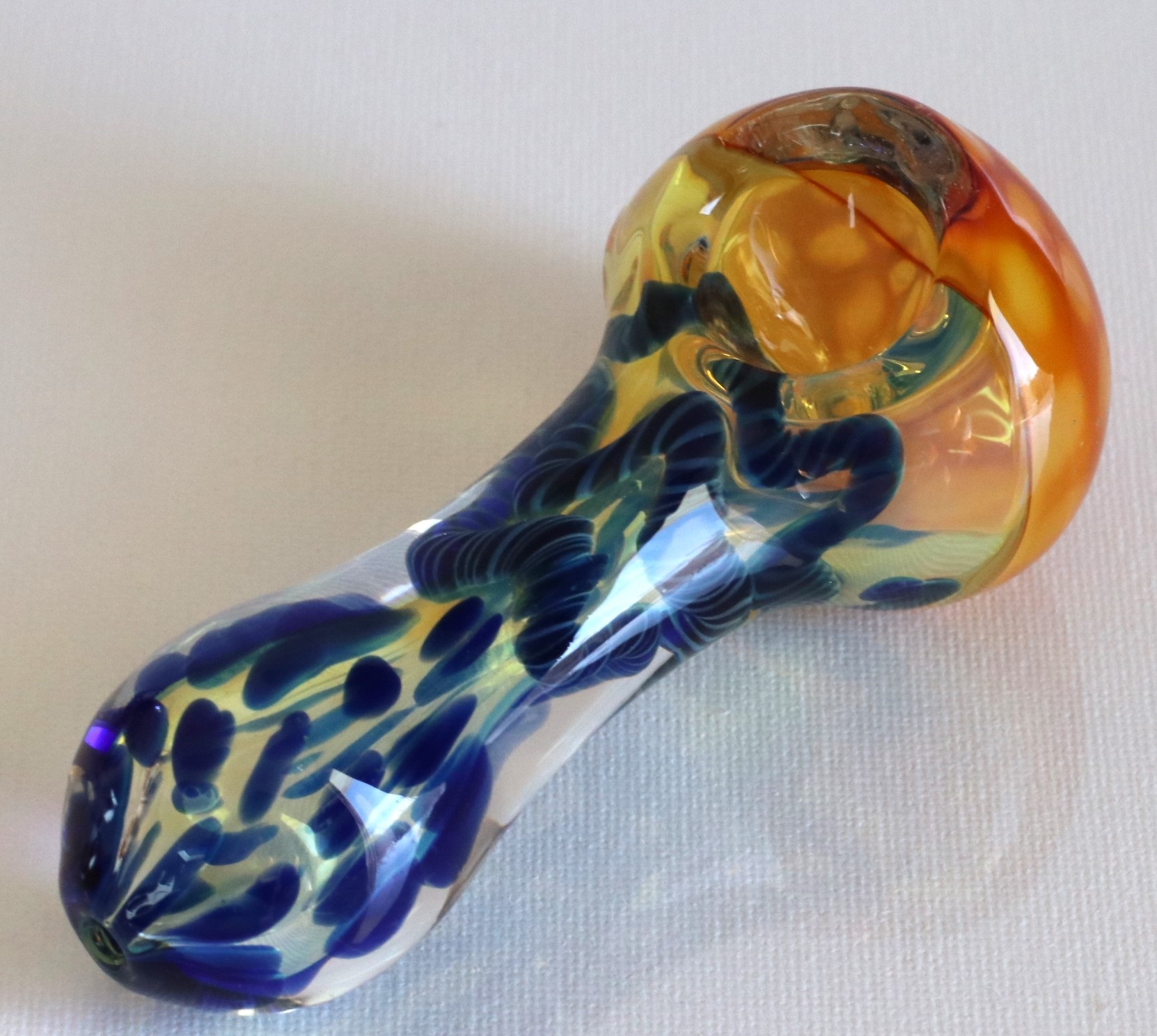 4" Glass Spoon Pipe- Snake Charmer 100mm - Glass Spoon Pipe