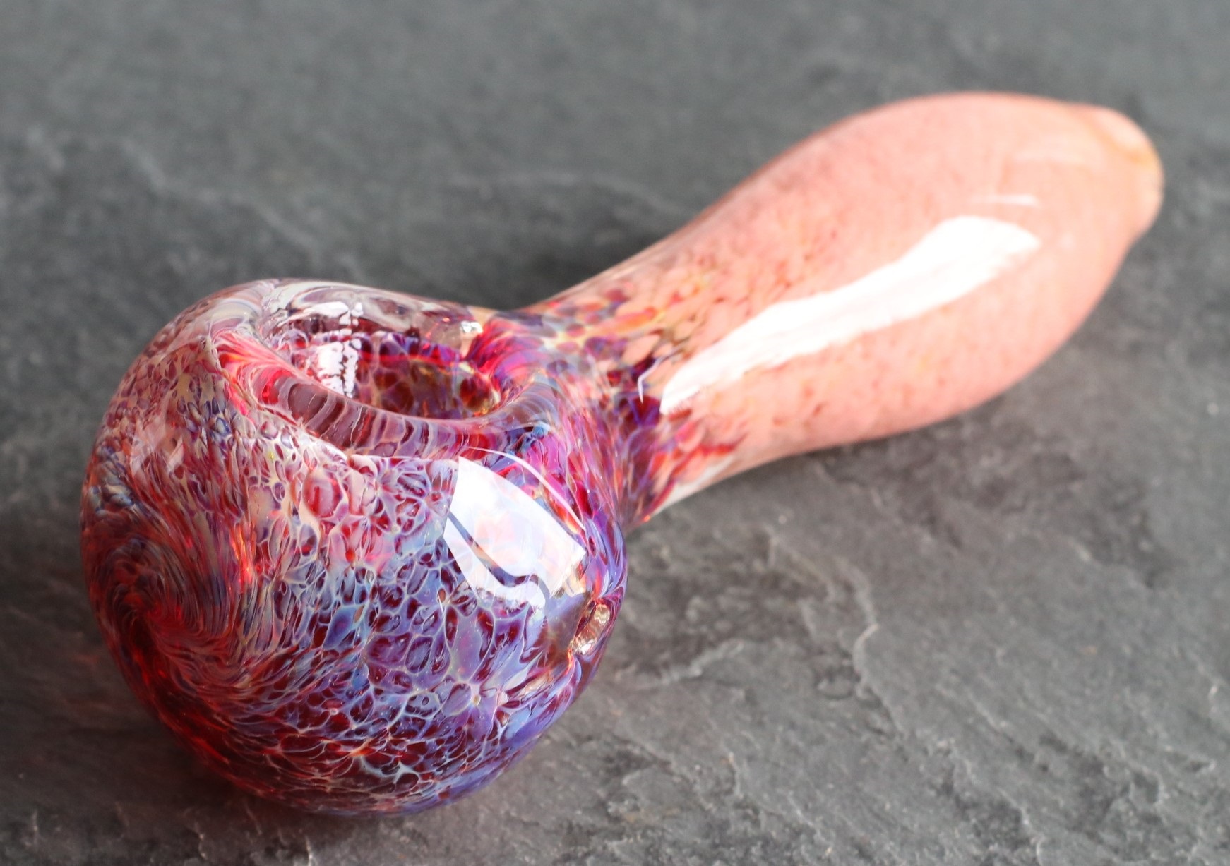 4" Pink Glass Spoon Pipe - Glass Spoon Pipe