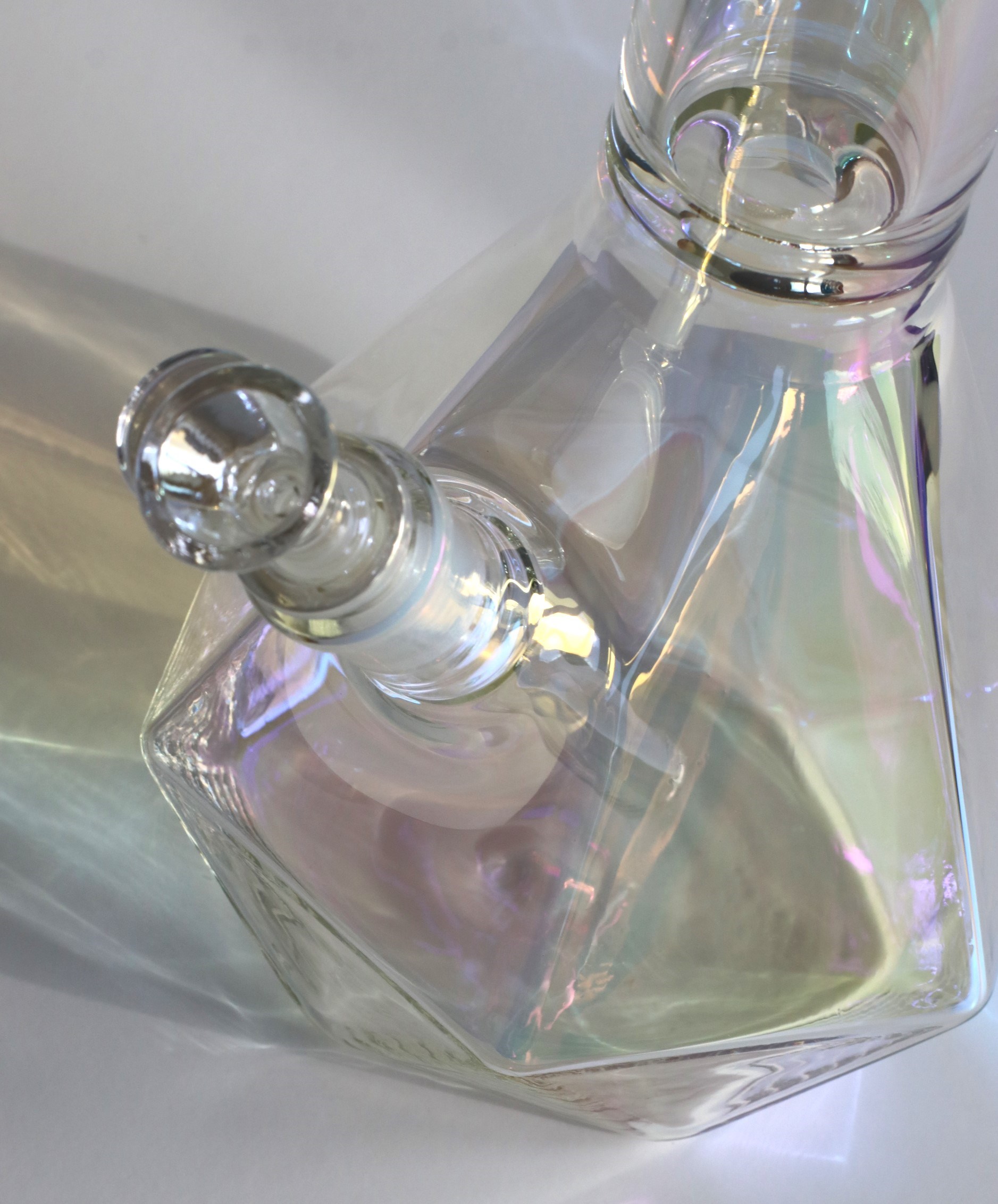 14" Crystal Glass Bong- Glass Beaker-Large Water Bong - Glass Bong