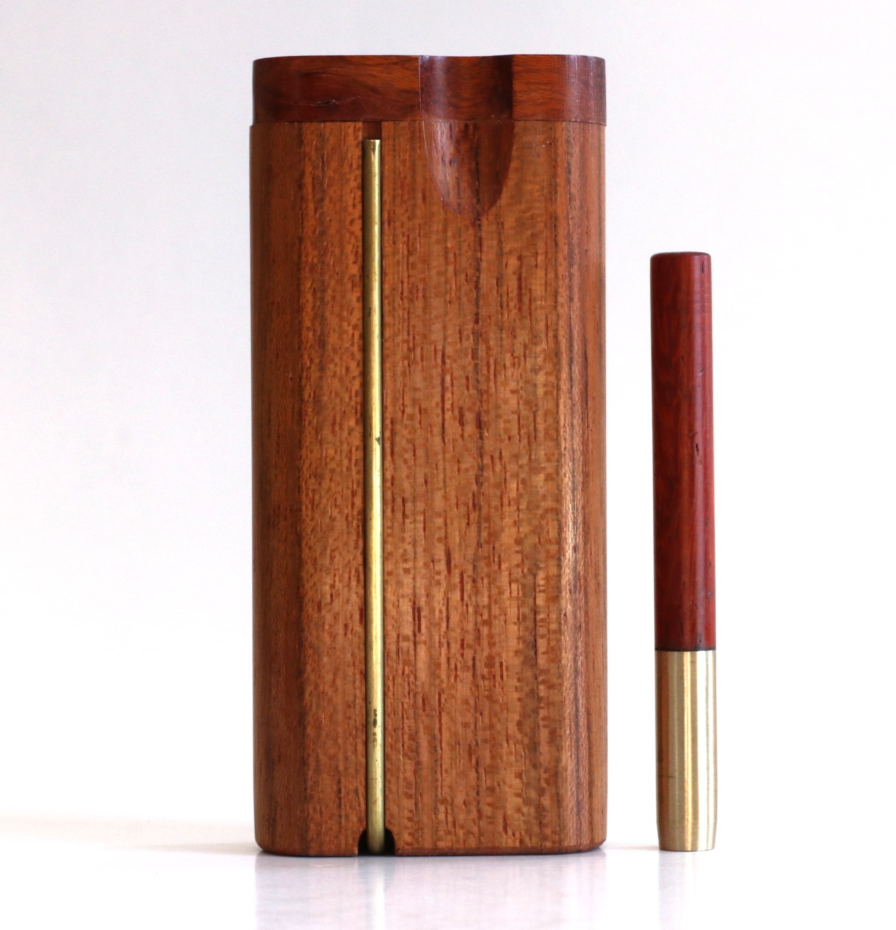 3" Brazilian Cherry Swivel Lid Dugouts-Built in Poker & One Hitter Pipe - Brazilian Cherry Dugout
