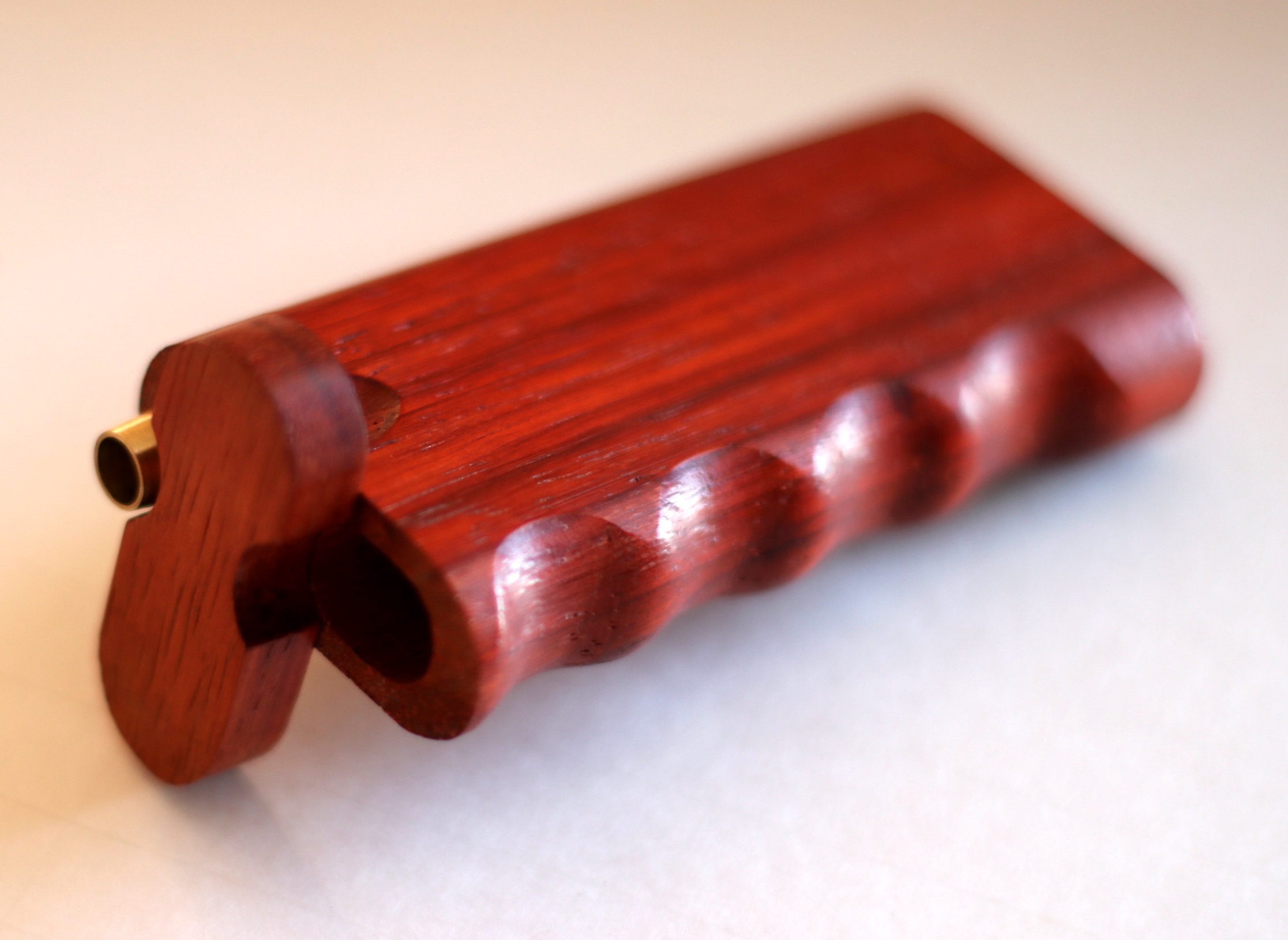 4" Padauk Spring Lock Dugouts & One hitter pipes-American Handcrafted Stash Boxes