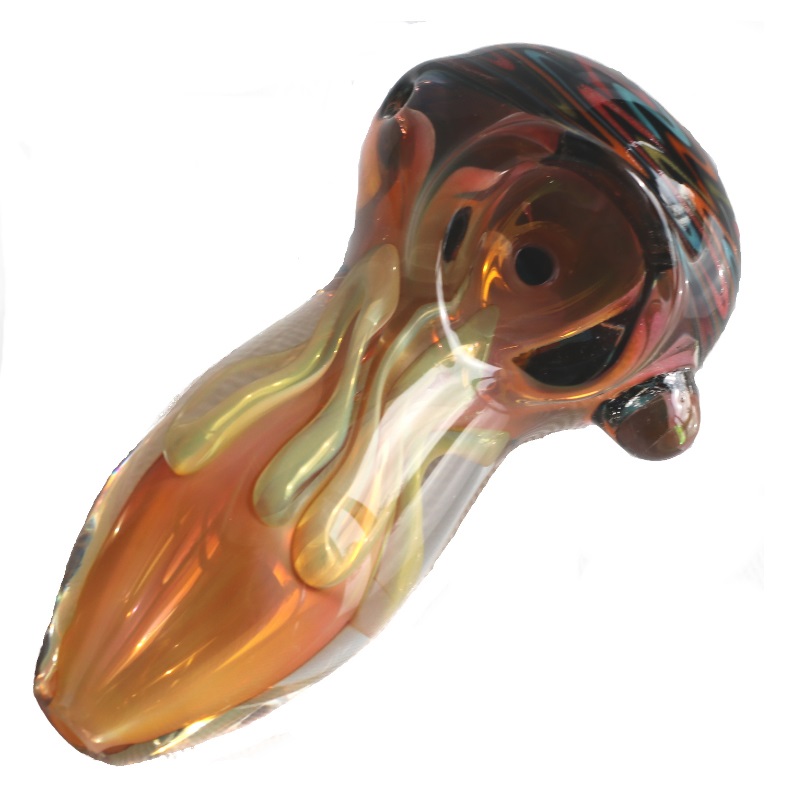 3.5"" Glass Spoon Pipe-Spiral - Glass Spoon Pipe