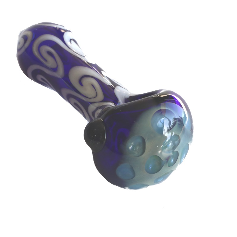 4" Glass Spoon Pipe by PRO 420-Blue - Blue Glass Spoon Pipe by PRO 420