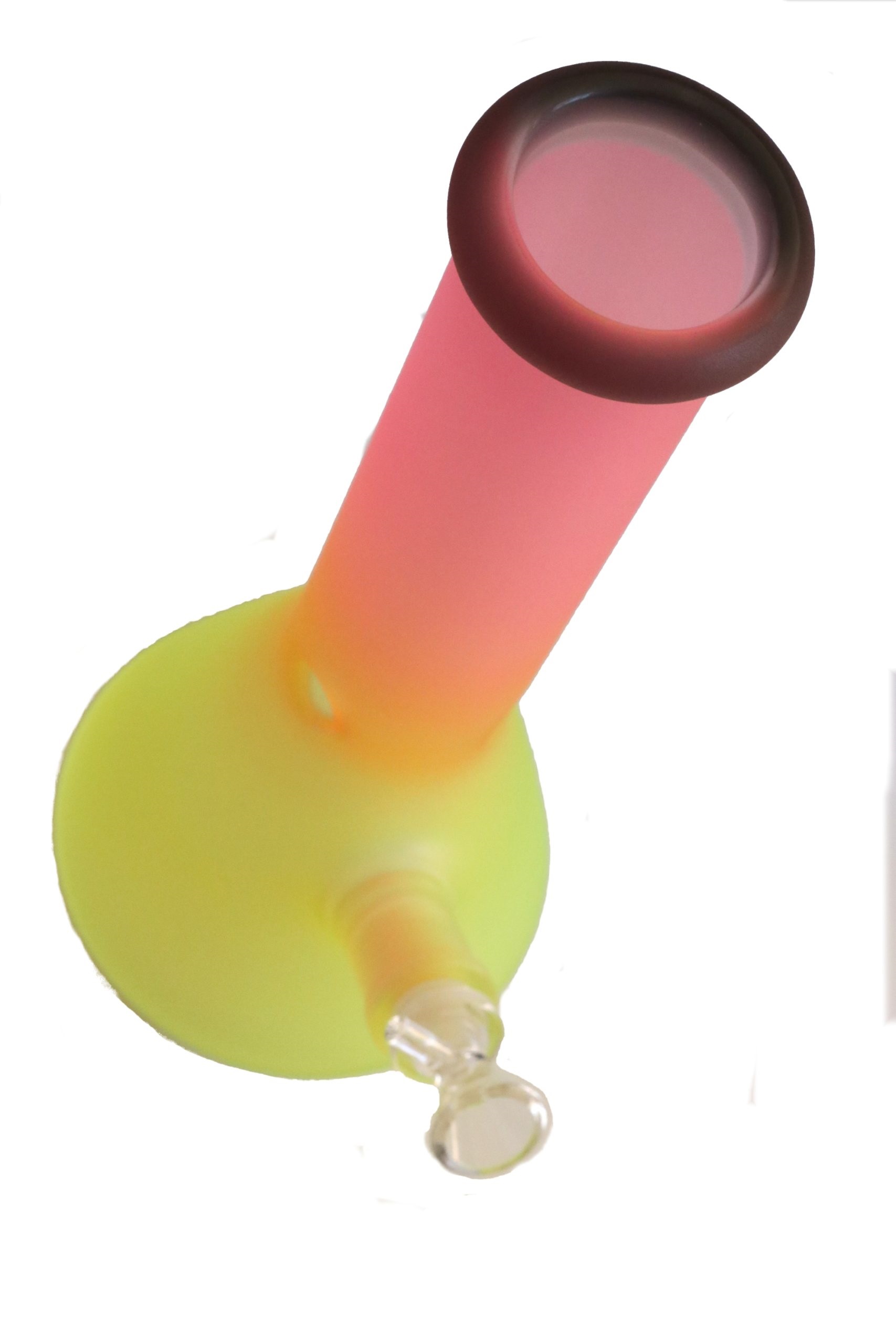 12" GRAV Frosted Glass Bong-Water Pipe-Downstem & Herb Slide-Lime Strawberry Fade Glow in the Dark - Glow in the Dark Glass Bong