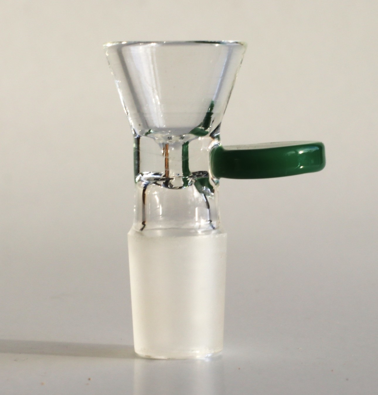 Glass Bowl Insert-18 mm- Frosted Male Bowl with Glass Handle - Glass Bowl Insert